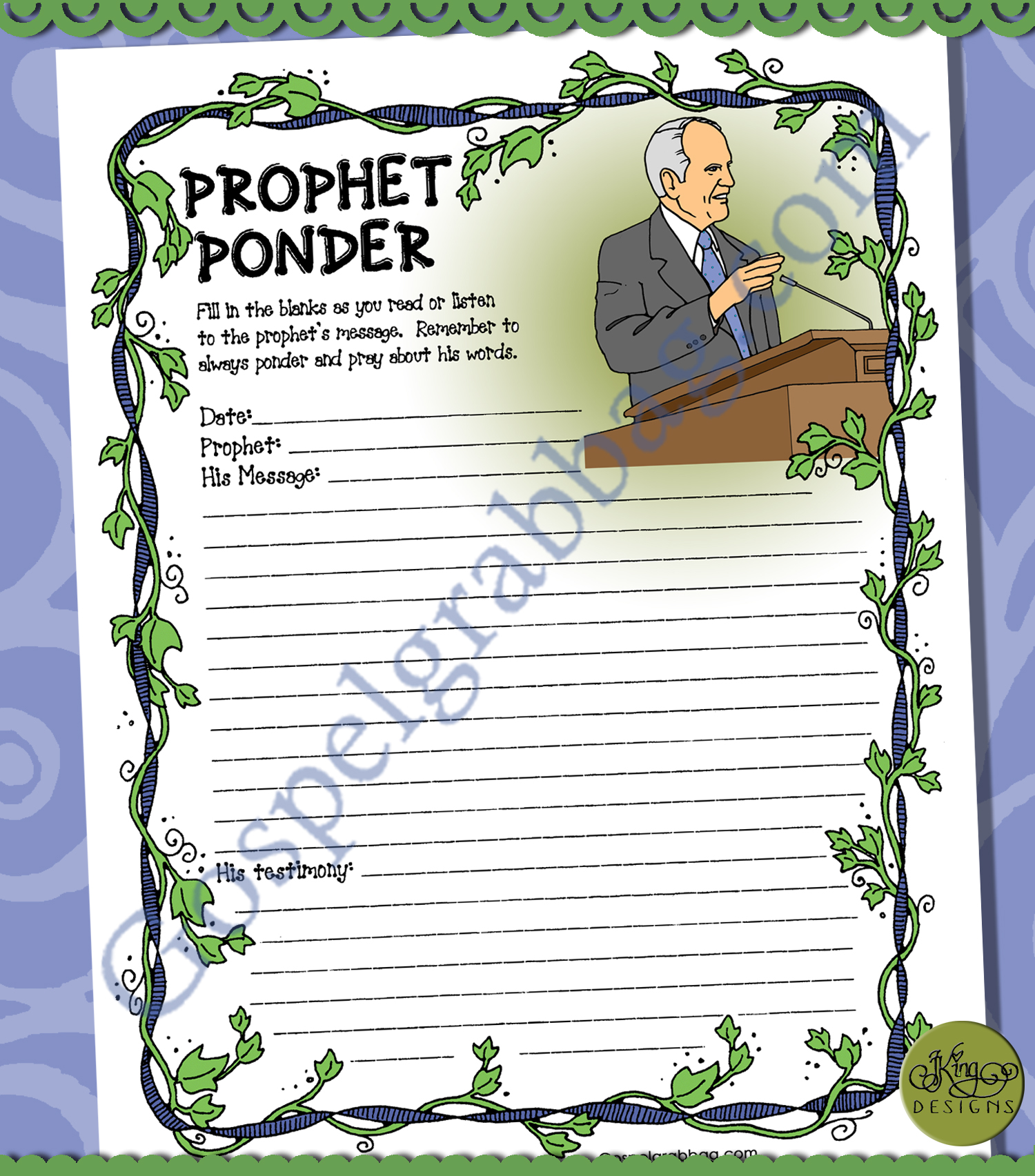 FOLLOW THE PROPHET Activity: Prophet Ponder Journal