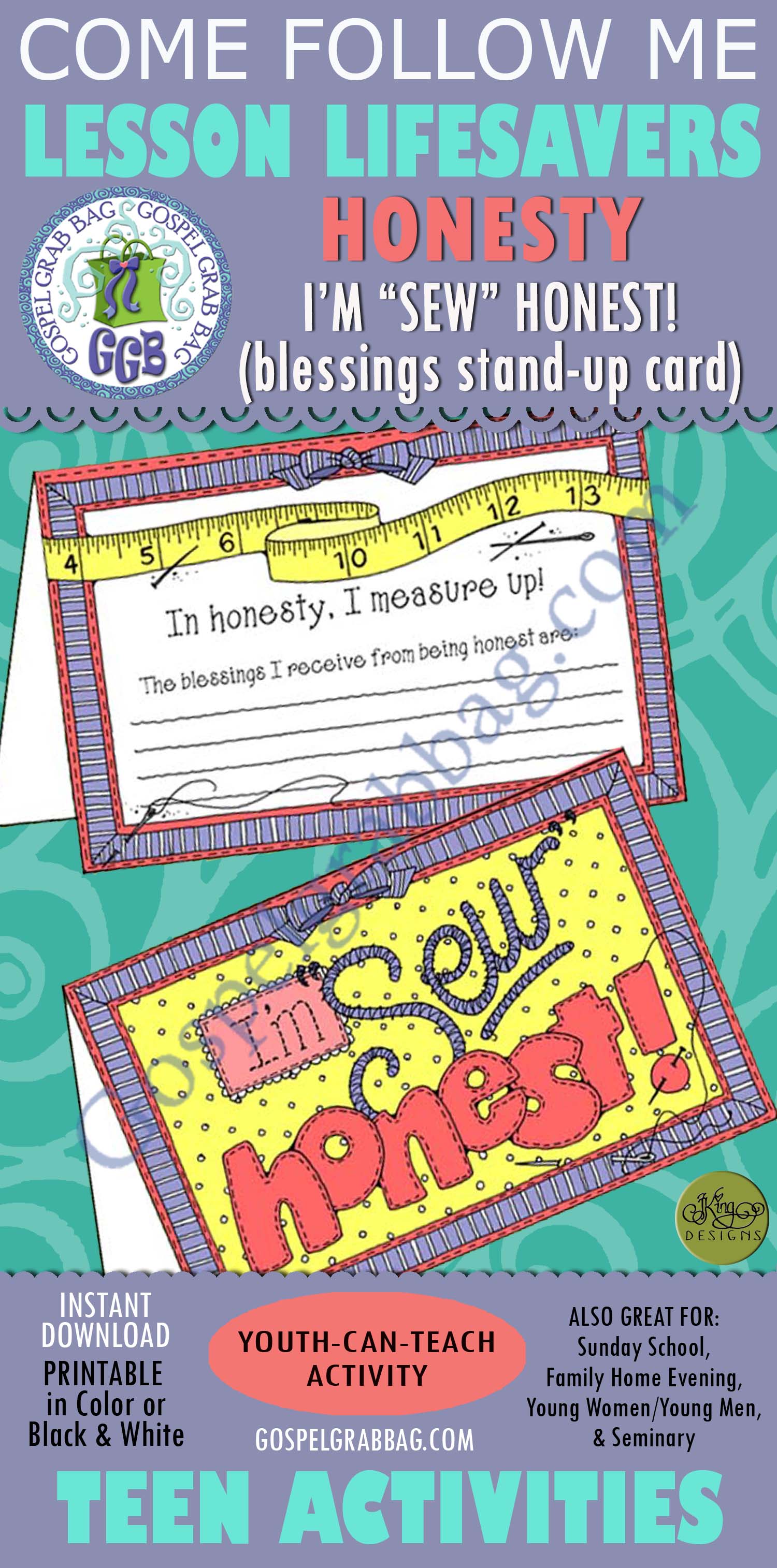 I'm "sew" honest! stand-up card