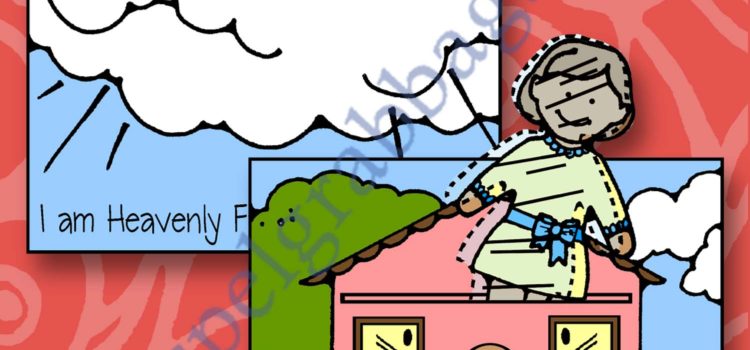 Heavenly Home and Earthly Home with plastic spirit dolls and earthly paper dolls