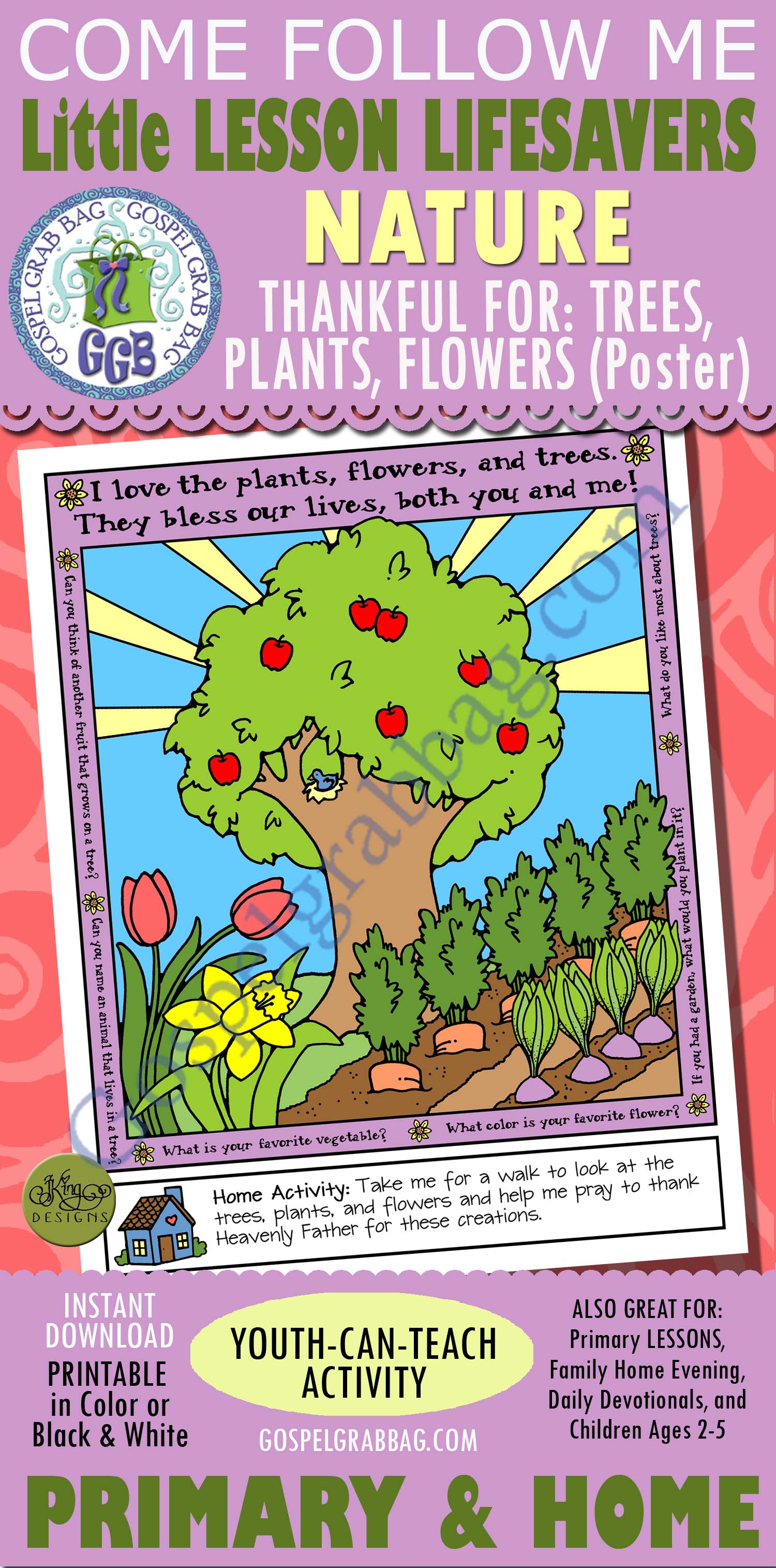 I Love Nature (poster or coloring page)
