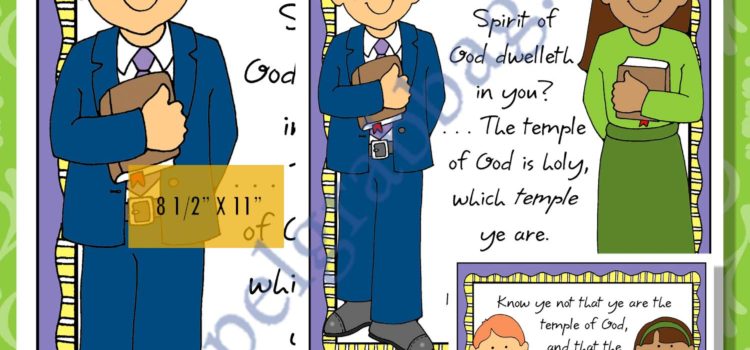 My Body is a Temple – Holy Ghost: Scripture Poster, 1 Corinthians 3:16-17, LDS Lesson Activity for: Primary, Youth, and Family Home Evening