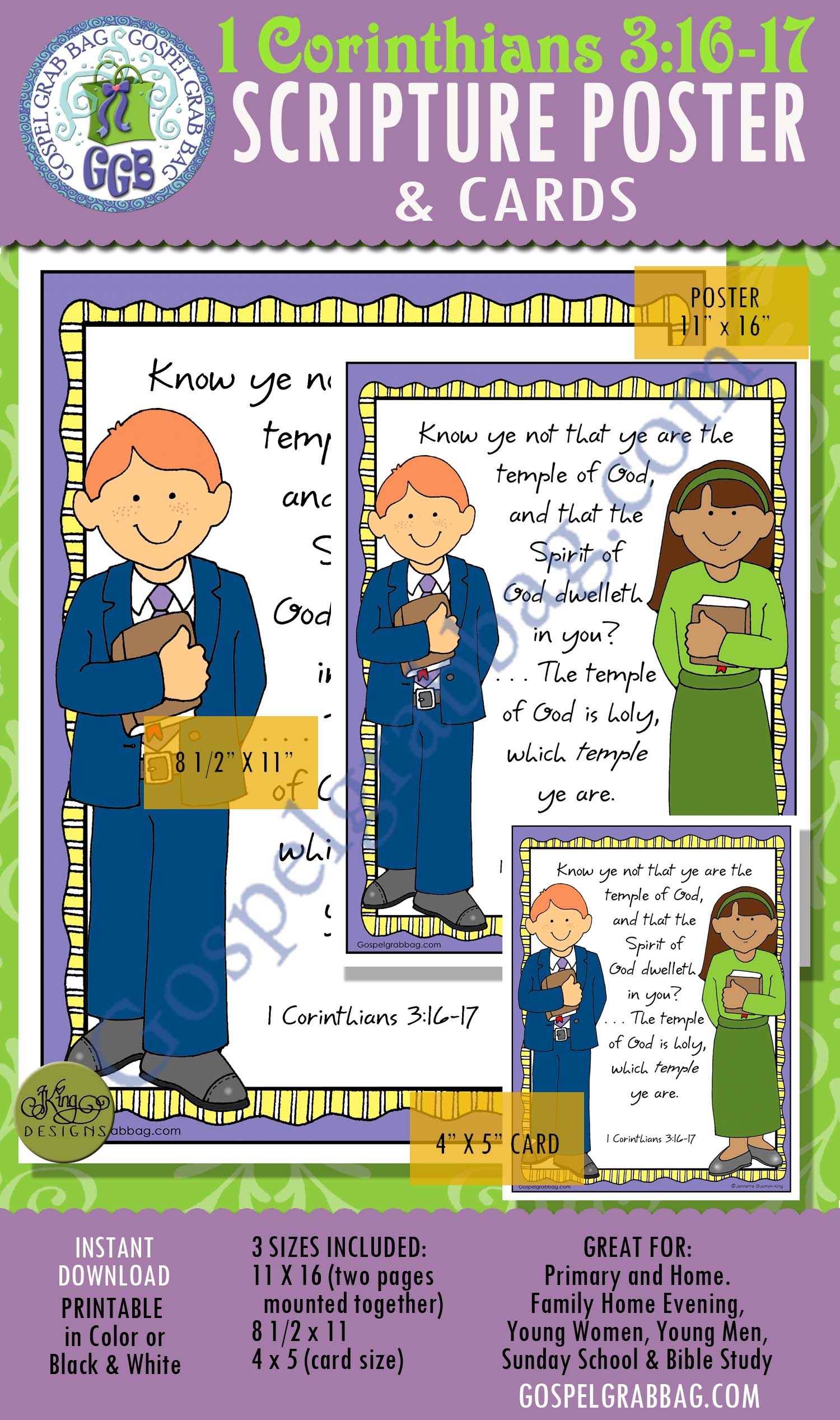 Body is a Temple: Scripture Posters and Cards, 1 Corinthians 3:16-17, Lesson Activity for: Sunday School, Youth, Teens, Devitionals, Bible Study, Primary, Youth, and Family Home Evening, Know ye not that you are a temple of God, gospelgrabbag.com 1 Corinthians 3:16-17 My Body is a Temple – Holy Ghost