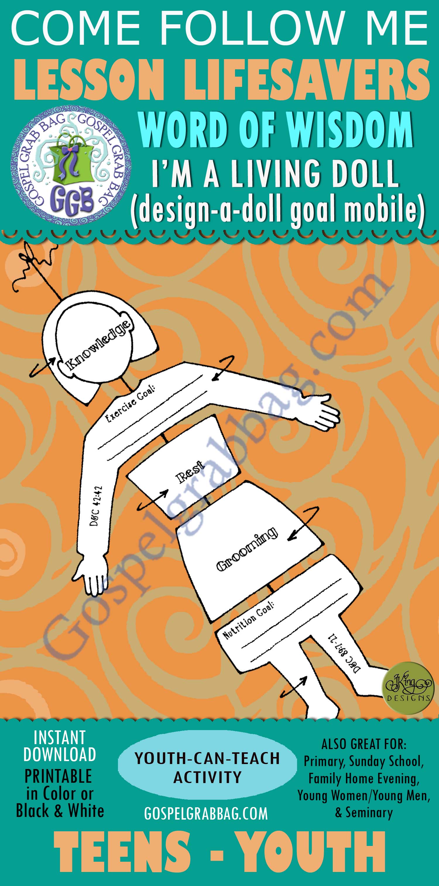 LESSON LIFESAVER Activity I’m a Living Doll design-a-doll mobile goal chart