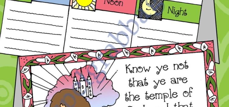 LESSON LIFESAVERS Activity My Body is a Temple – Fitness Plan tent-card