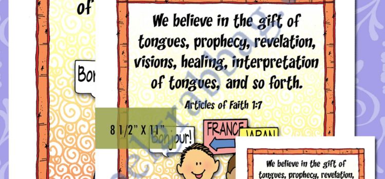 SCRIPTURE POSTER/CARD SET Articles of Faith 1:7 Spiritual Gifts – Gifts of the Spirit