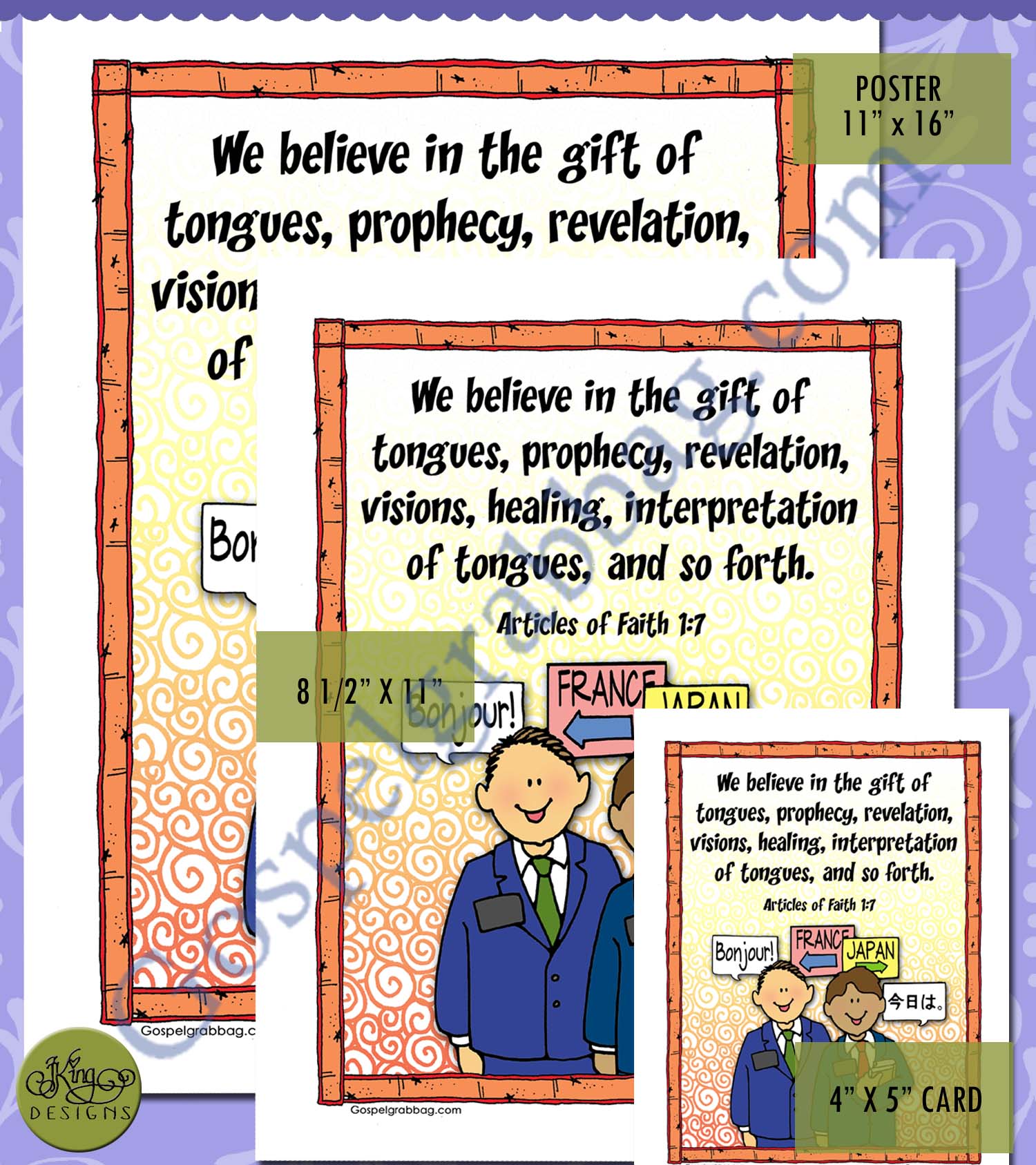 SCRIPTURE POSTER/CARD SET Articles of Faith 1:7 Spiritual Gifts – Gifts of the Spirit