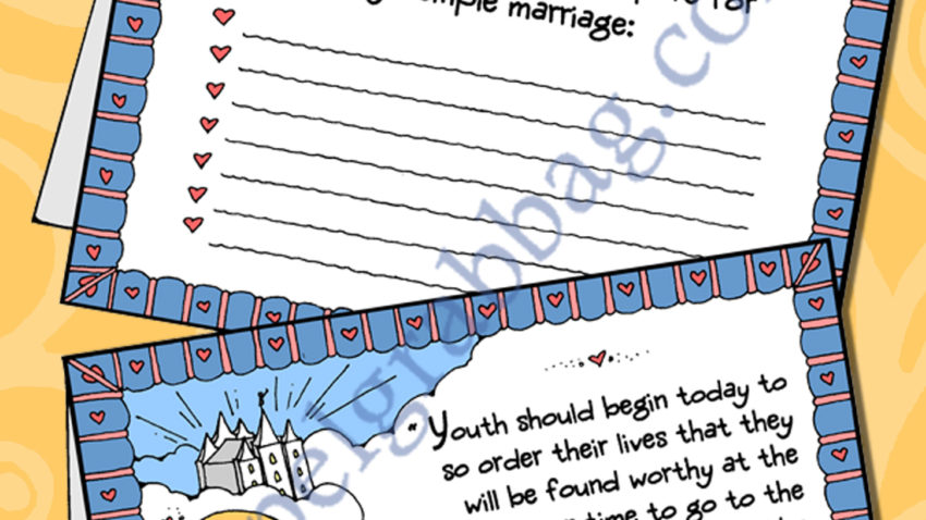 LESSON LIFESAVER Activity Temple Marriage Preparation tent-card