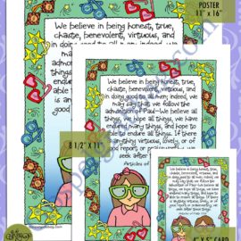 Articles of Faith 1:13 scripture poster/card set