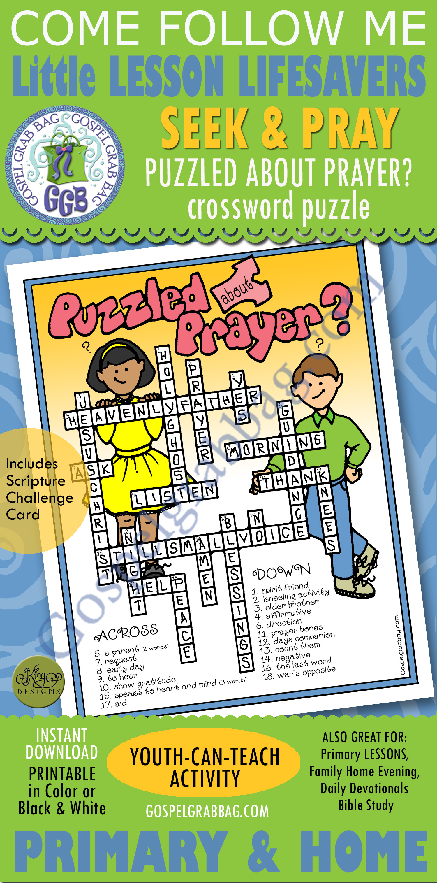 Puzzled about Prayer? crossword puzzle
