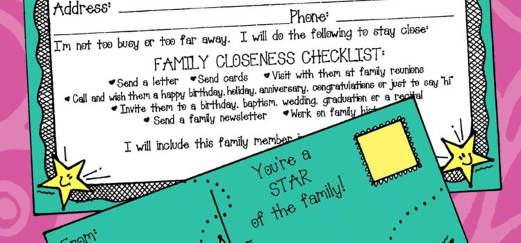 Family: LESSON LIFESAVER Activity: Extended Family Closeness checklist & postcard, strengthen family, comfort and love $1.75 LESSON LIFESAVER Activity for Children and Youth - Come Follow Me, Primary, Sunday School, family home evening