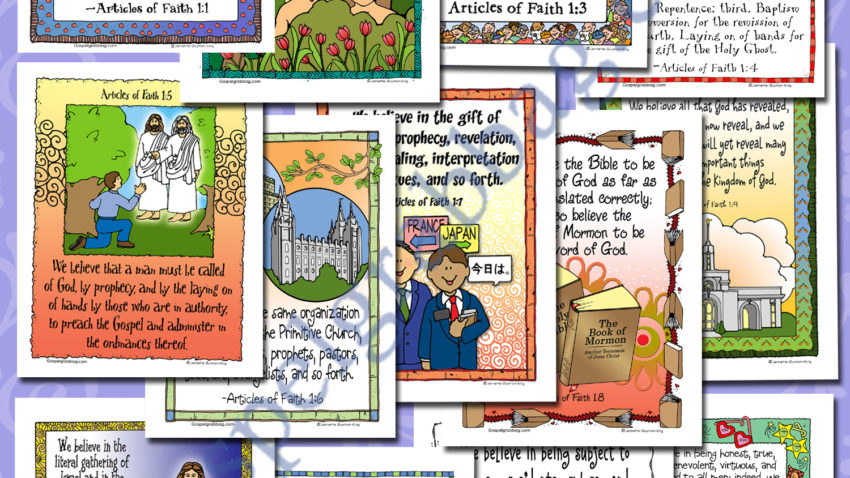 $9.50 (Save $16.50) 13 Articles of Faith BUNDLE, printables to download from GospelGrabBag.com