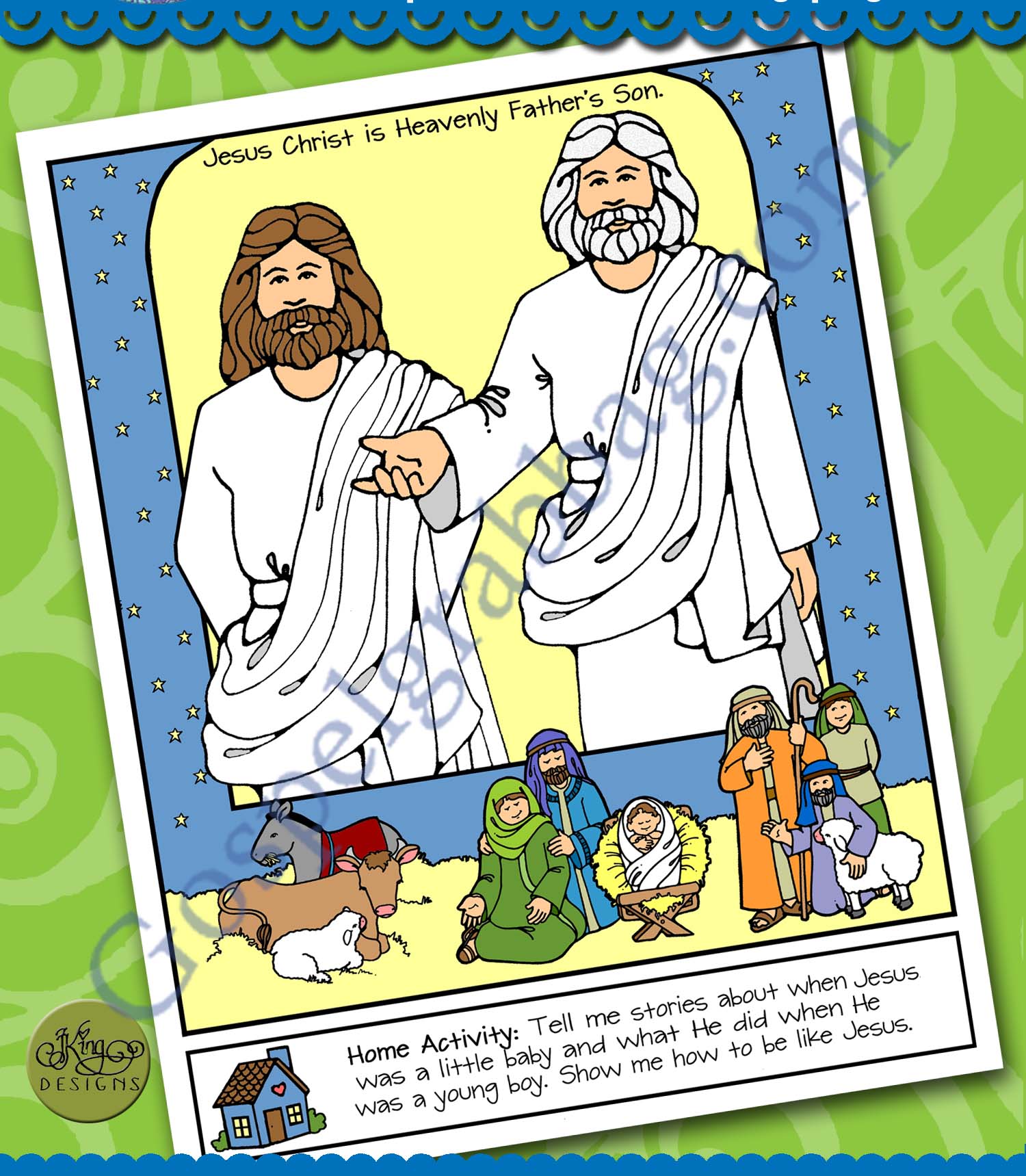 Jesus’s Birth – Jesus Christ Is Heavenly Father’s Son – poster or coloring page