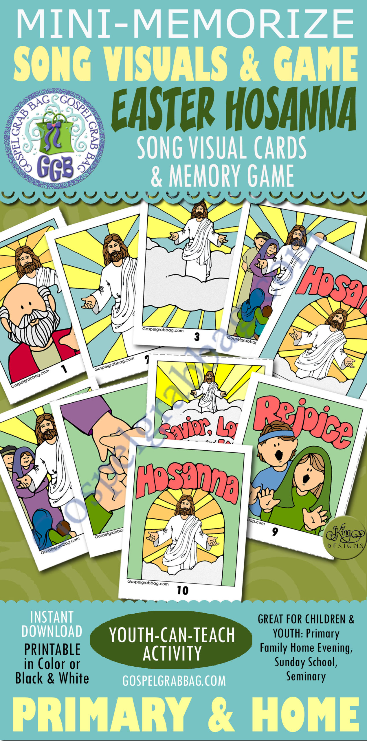 “Easter Hosanna” Mini Song Visual cards & Memory Game
