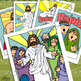 Easter Hosanna - mini song visual cards & memory game