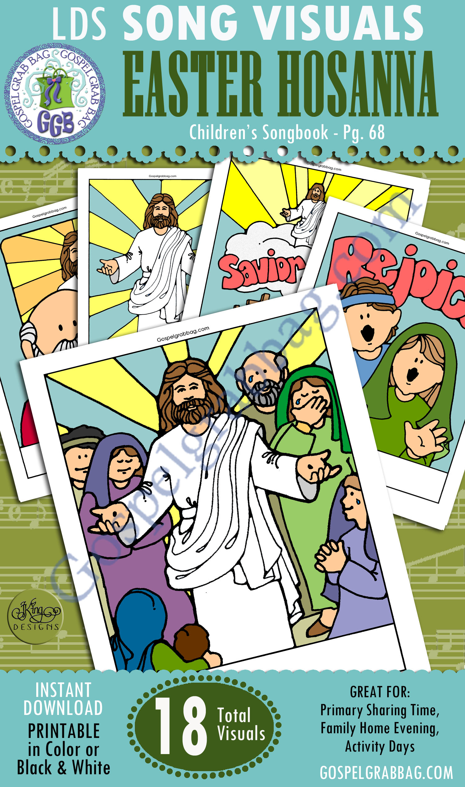 Easter Hosanna - mini song visual cards & memory game