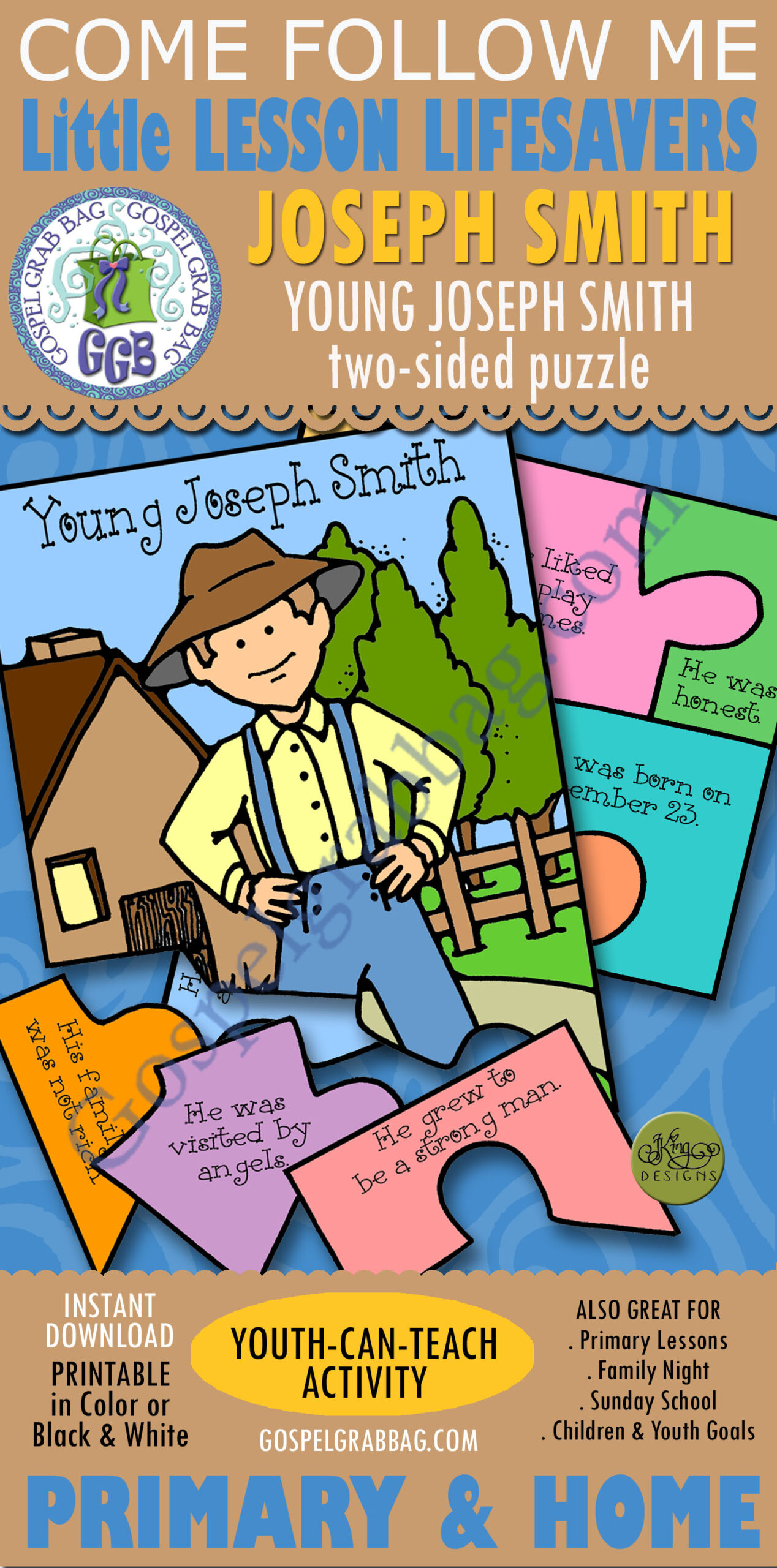 ACTIVITY: Joseph Smith's Childhood puzzle telling of Joseph Smith growing up