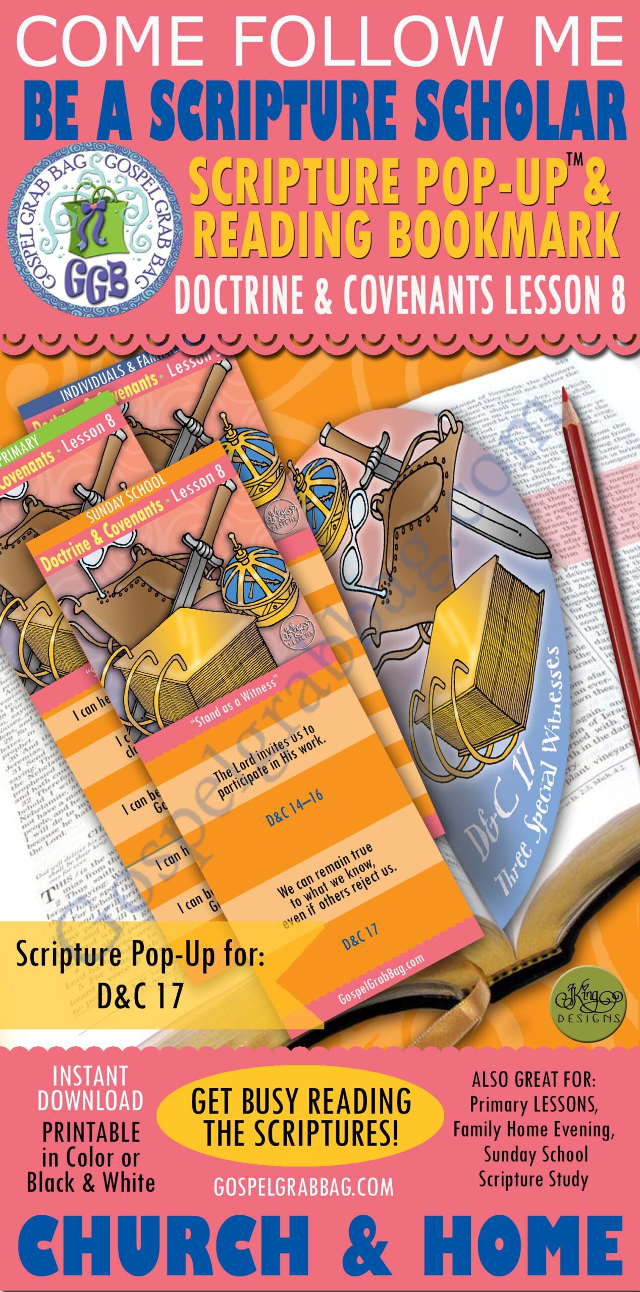 D&C 17 Scripture Reading Bookmarks and Pop-up - Three Special Witnesses