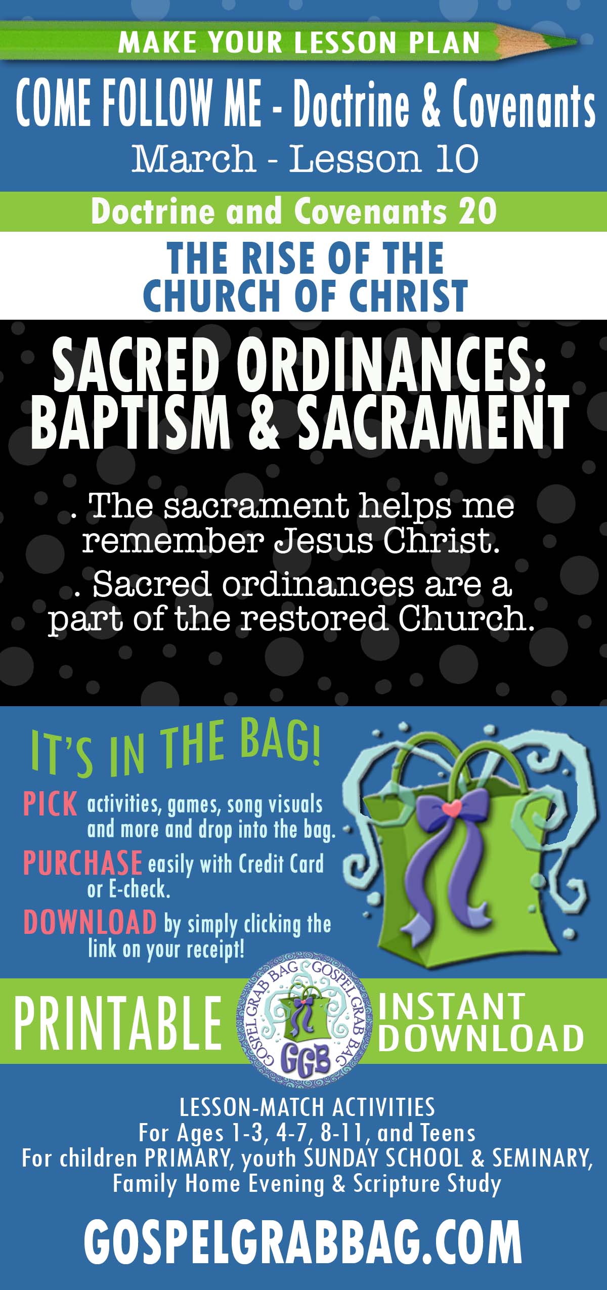 Lesson Activities and Song Visuals For "The sacrament helps me remember Jesus Christ."