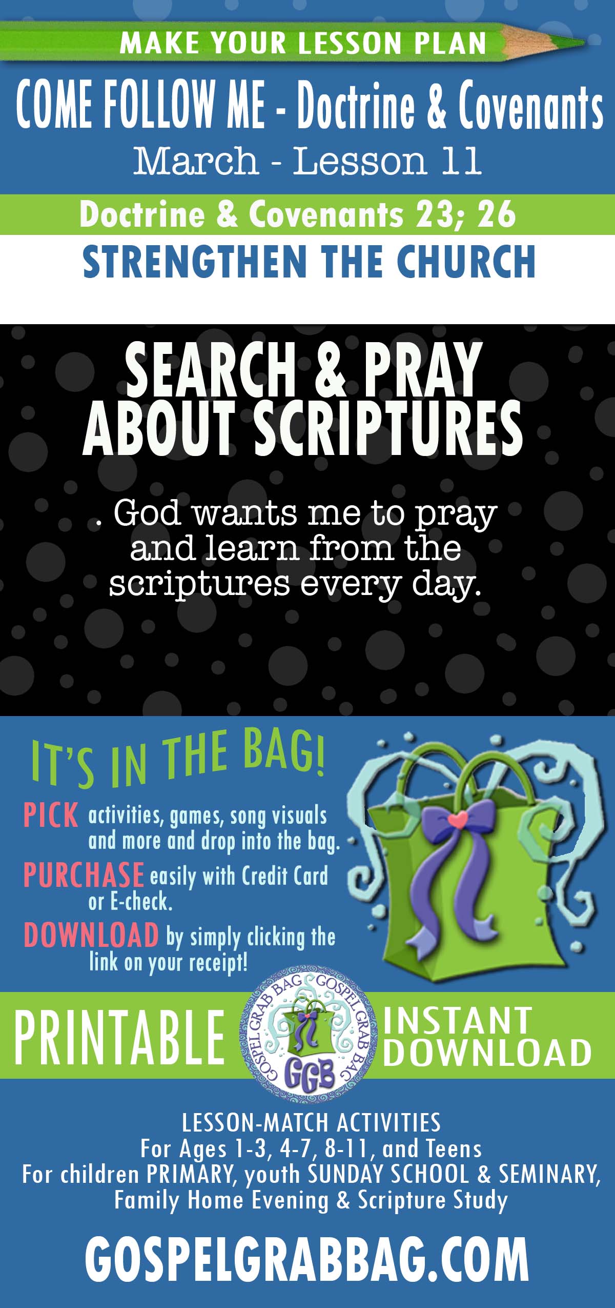 God wants me to pray and learn from the scriptures every day.
