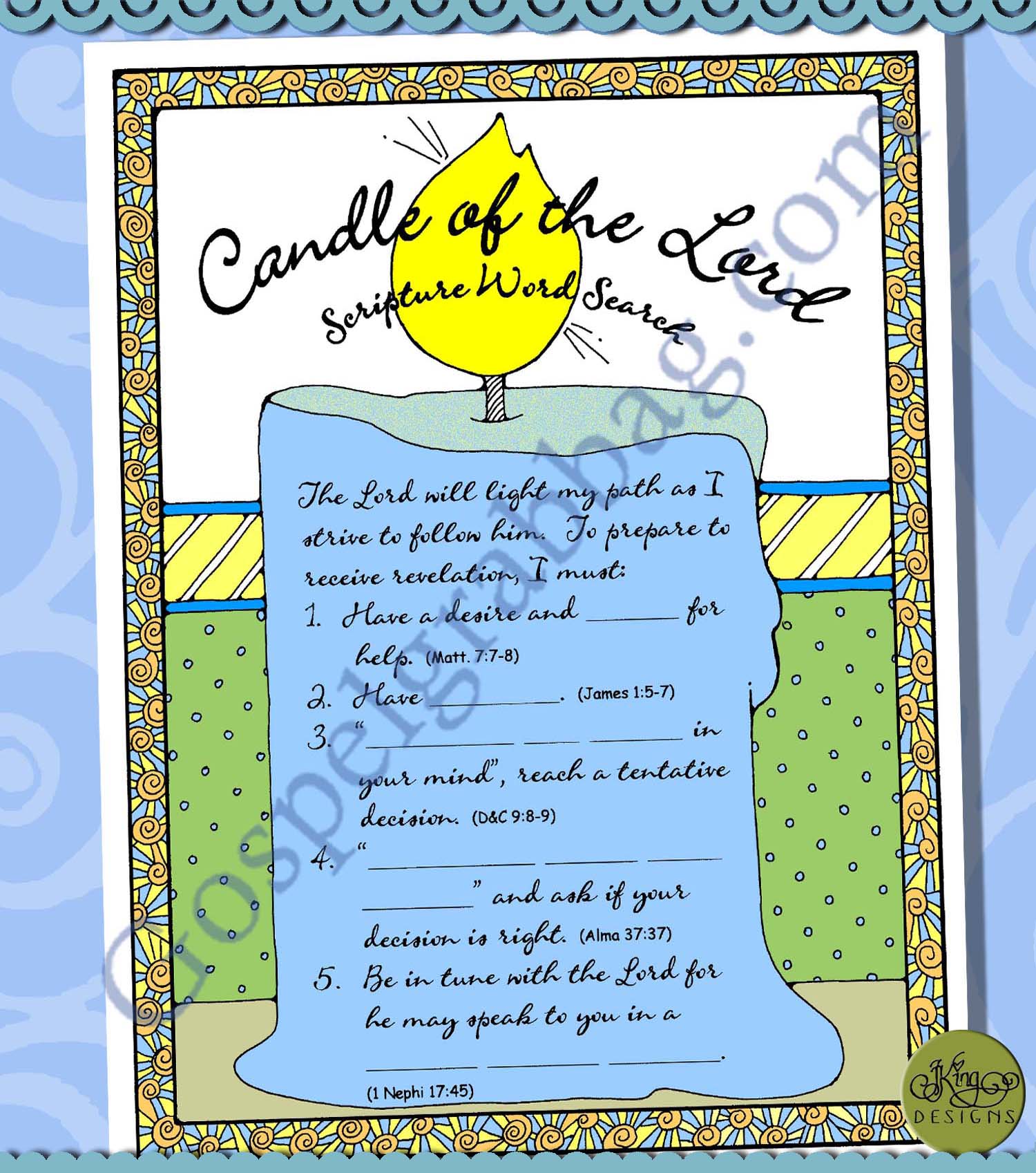 FOLLOW JESUS Candle of the Lord scripture word search