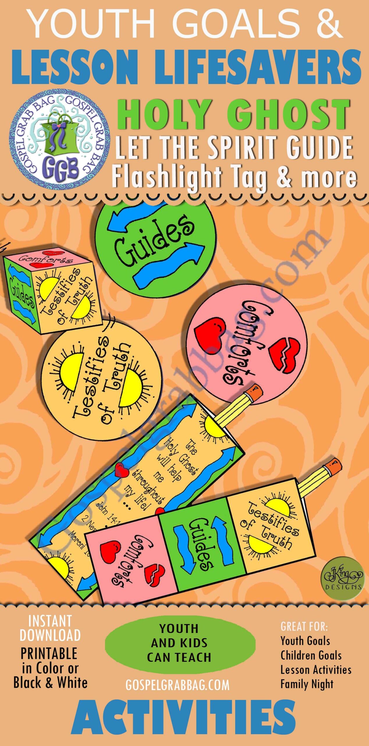 Let the Holy Ghost Guide flashlight tag and scripture underlining