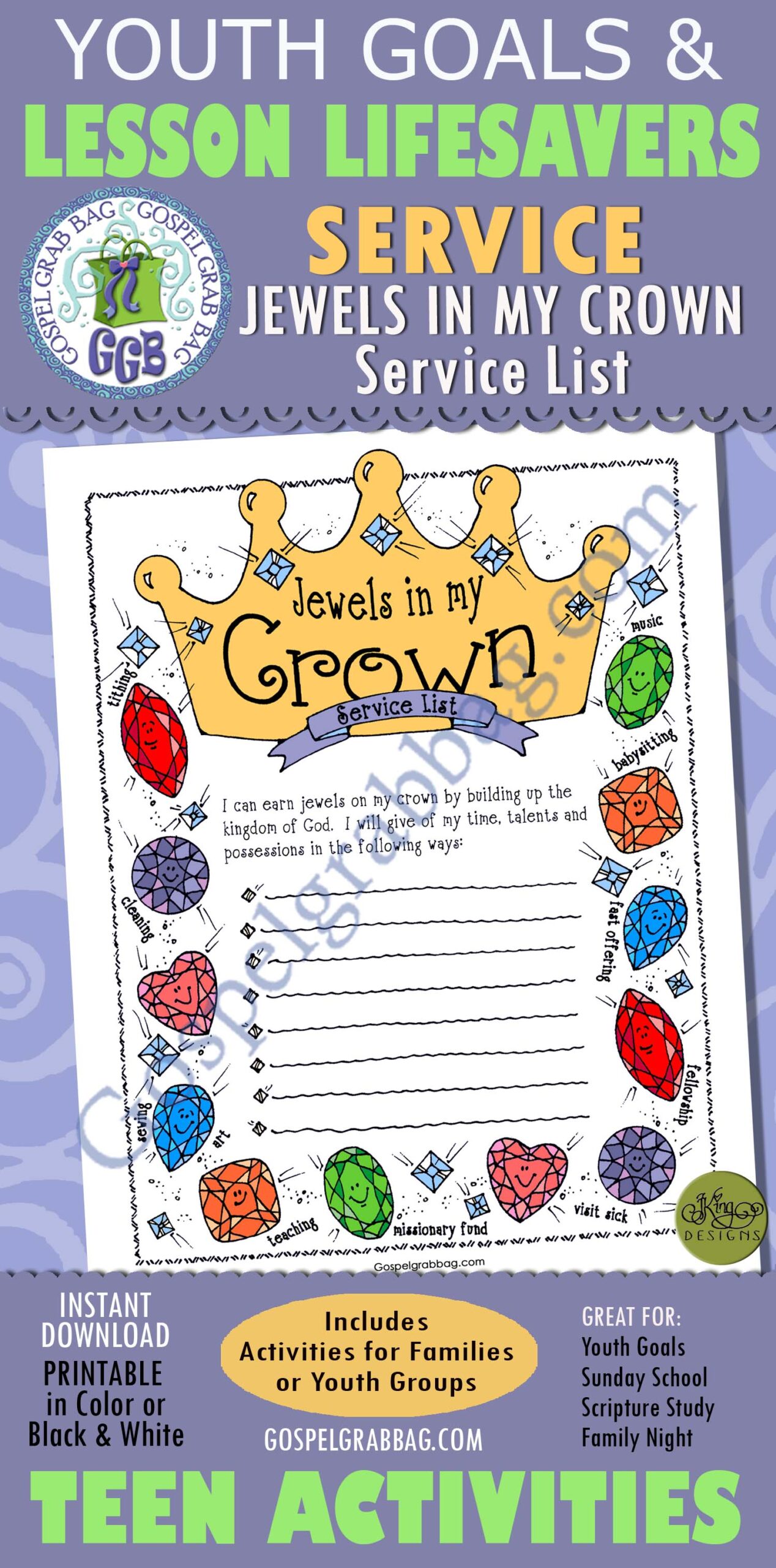 Jewels in My Crown service list