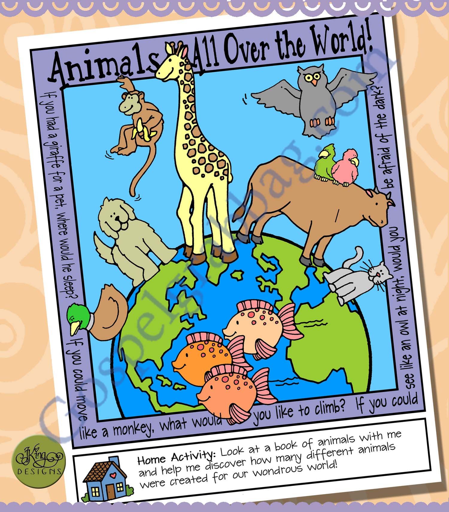 ANIMALS "I Am Thankful for Animals" poster or coloring page