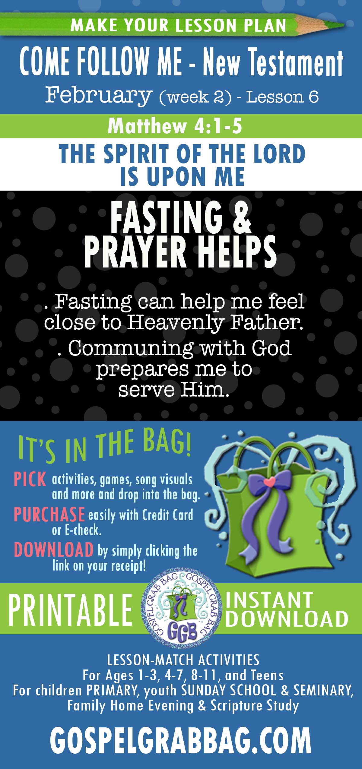 Lesson Ideas for "Fasting can help me feel close to Heavenly Father."