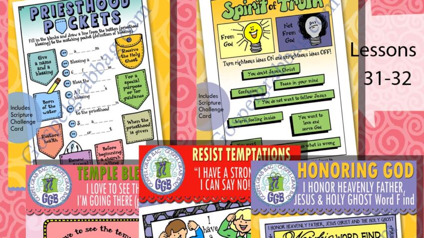 Ages 8-11 Activities BUNDLE August D&C Come Follow Me