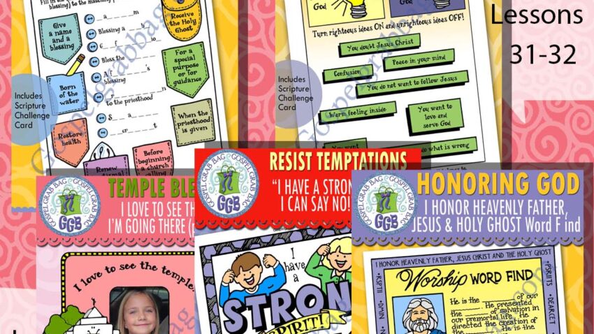 Ages 8-11 Activities BUNDLE August D&C Come Follow Me