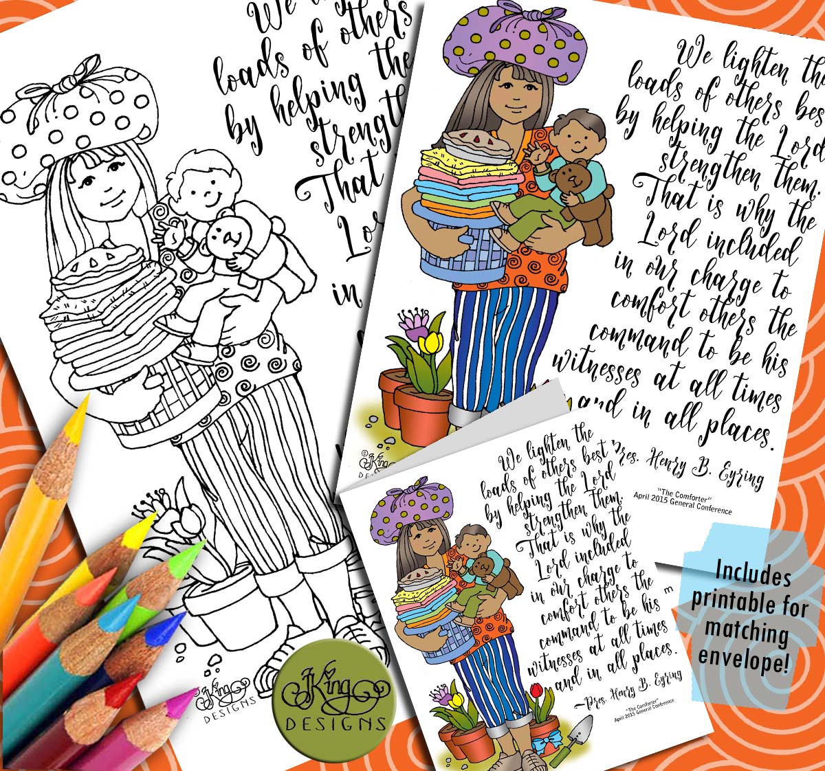 Quotes to Color - ColorQuotes for JUNE Theme: Priesthood and Priesthood Keys, PRINTABLES, LESSON 2 What are my responsibilities in the work of the priesthood?, printables, GospelGrabBag.com, “We lighten the loads of others best by helping the Lord strengthen them...." - President Henry B. Eyring, GospelGrabBag.com