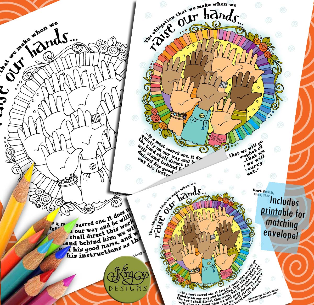 Quotes to Color - ColorQuotes for JUNE Theme: Priesthood and Priesthood Keys, PRINTABLES, LESSON 5 What does it mean to sustain church leaders?, printables, “The obligation that we make when we raise our hands. . ., Sustaining Those Whom the Lord Sustains, George Albert Smith, GospelGrabBag.com