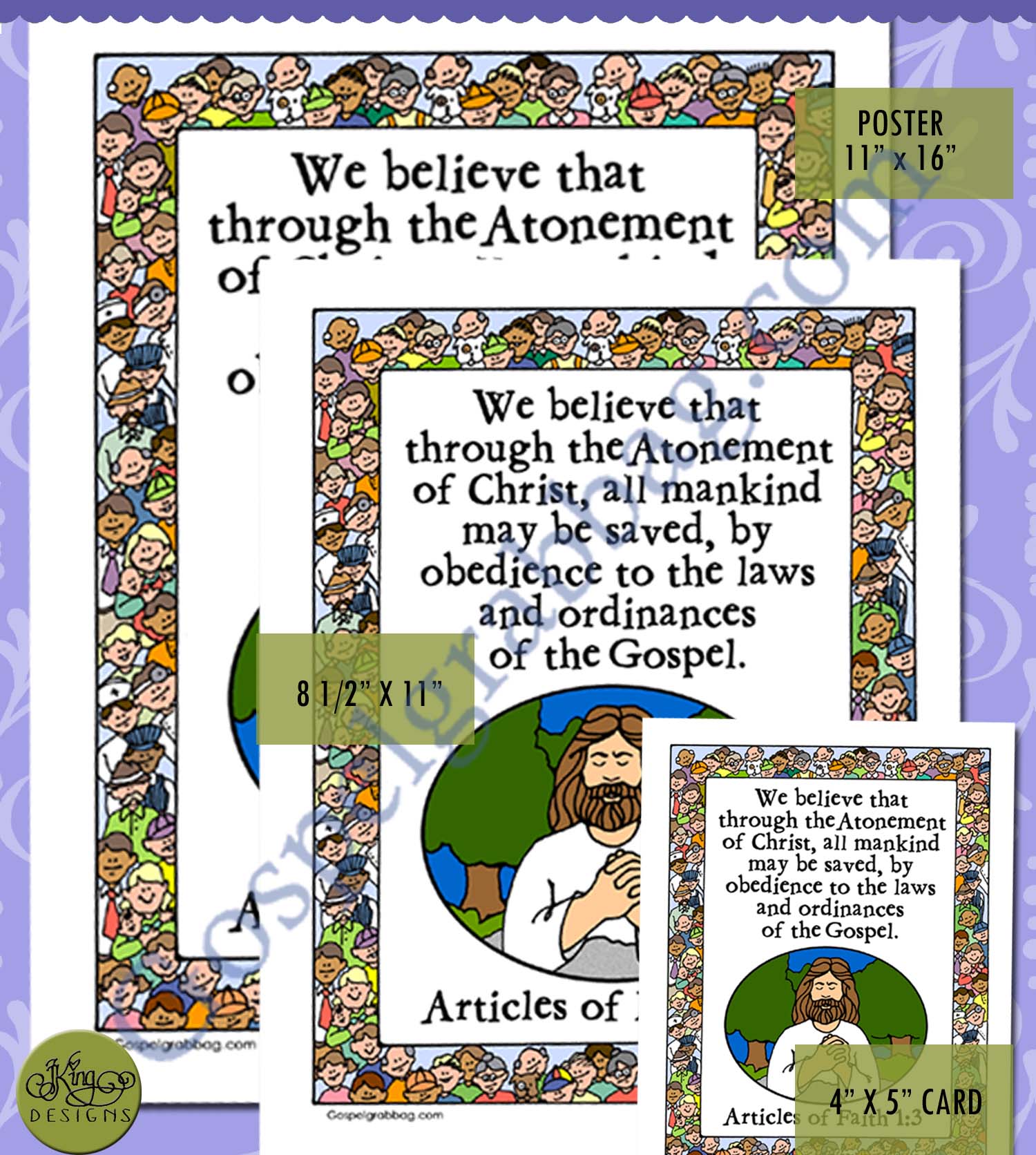 SCRIPTURE POSTER / CARDS Articles of Faith 3 –