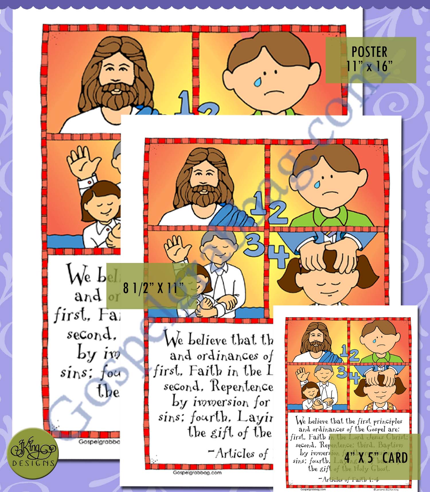 SCRIPTURE POSTER / CARDS Articles of Faith 4 – KEYWORD “FIRST PRINCIPLES” Faith, Repentance, Baptism, Holy Ghost