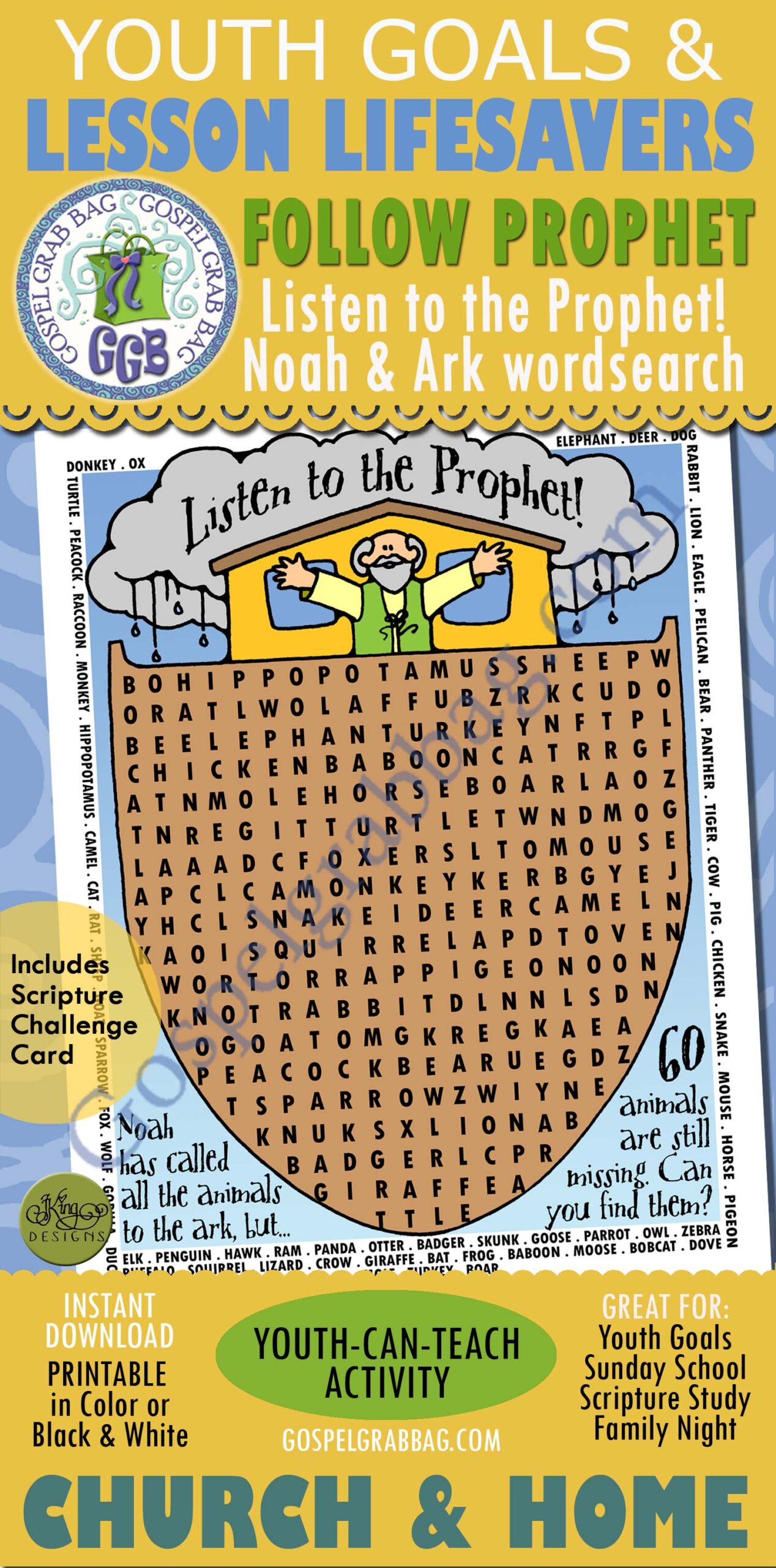 Activity for Noah and the Ark wordsearch
