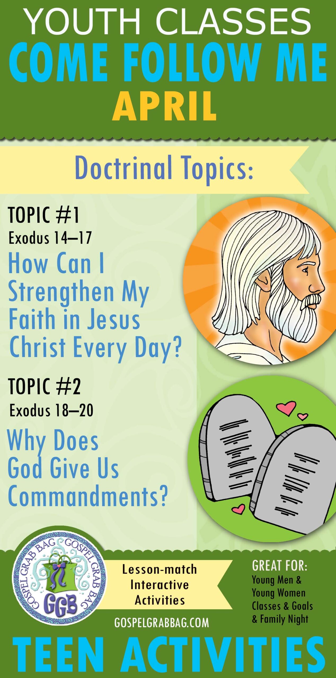 Activities for APRIL Old Testament Youth Doctrinal Classes