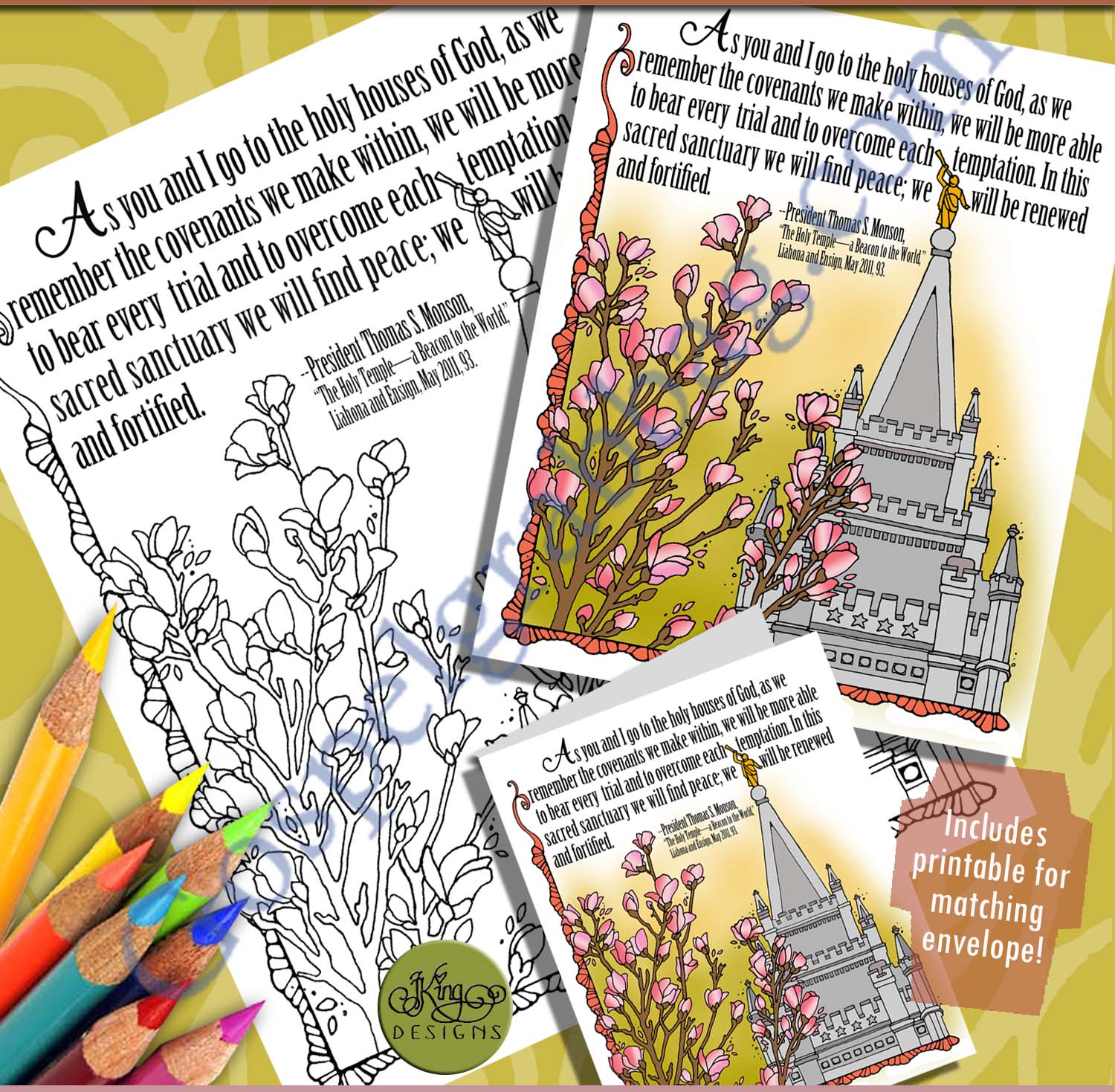 Make and Color a Quote by Thomas S. Monson on Why Temple Ordinances are Important