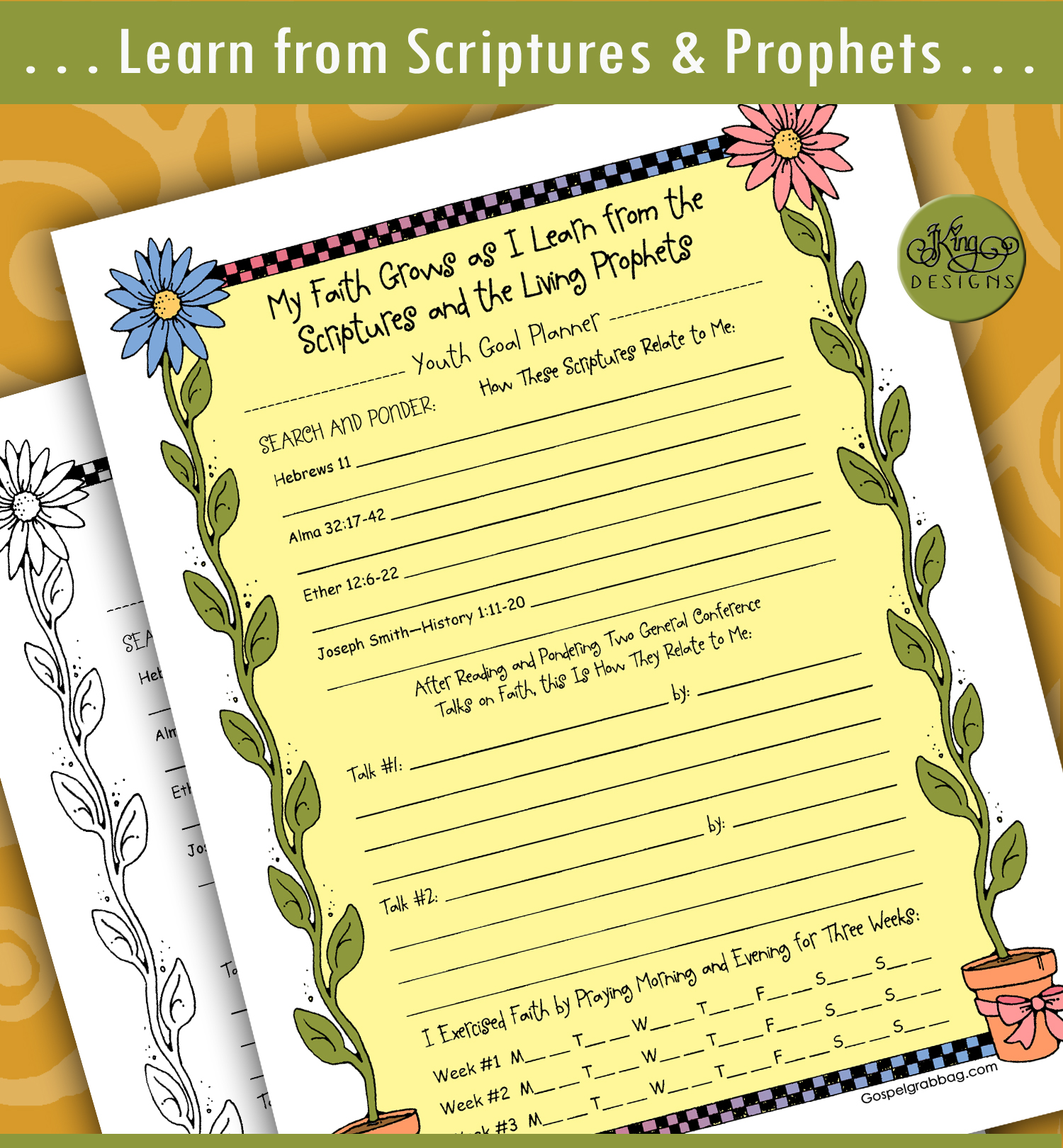 CREATE FAITH with this goal planner form for youth