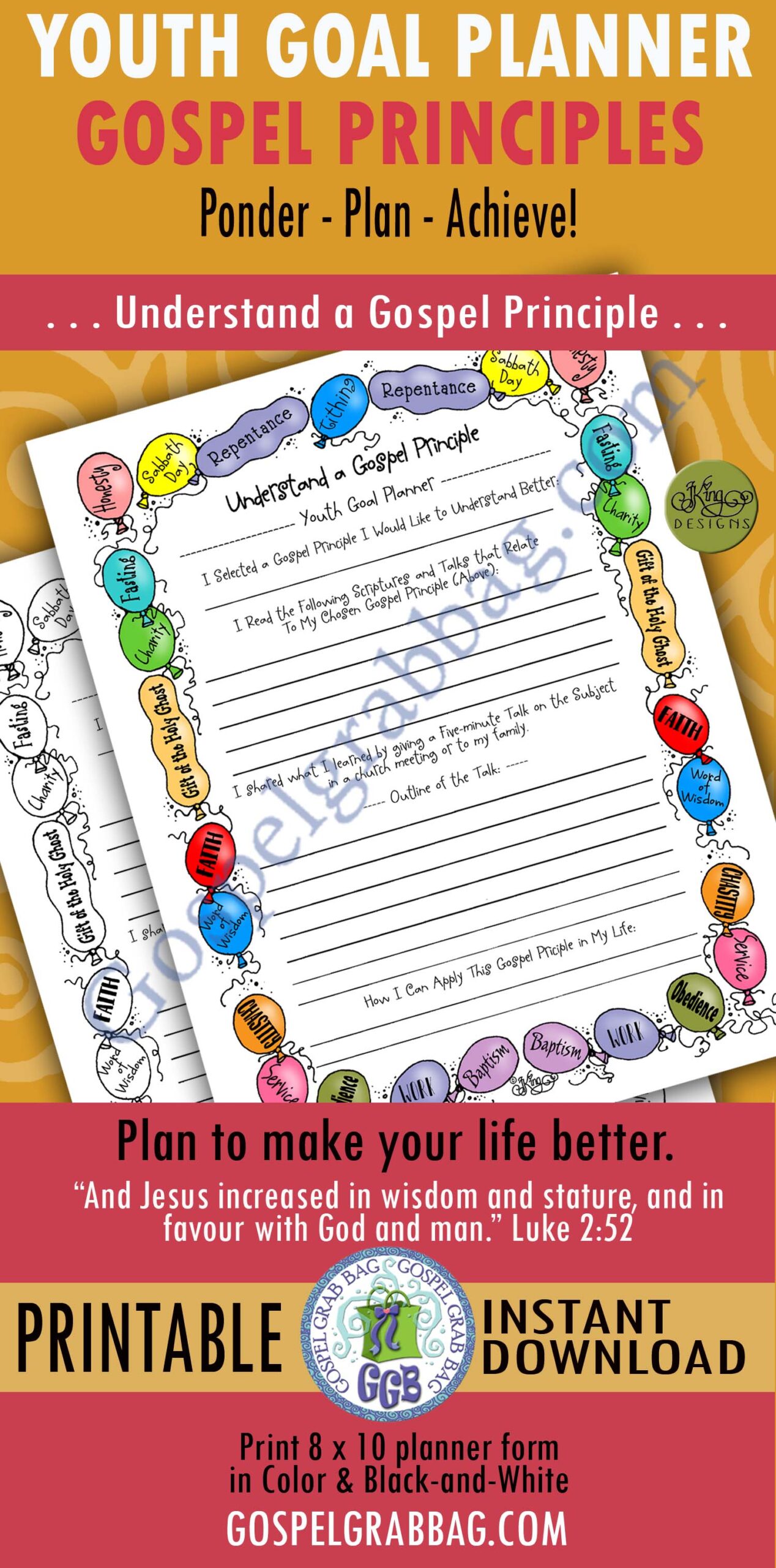 Gospel Principle Goal Planner