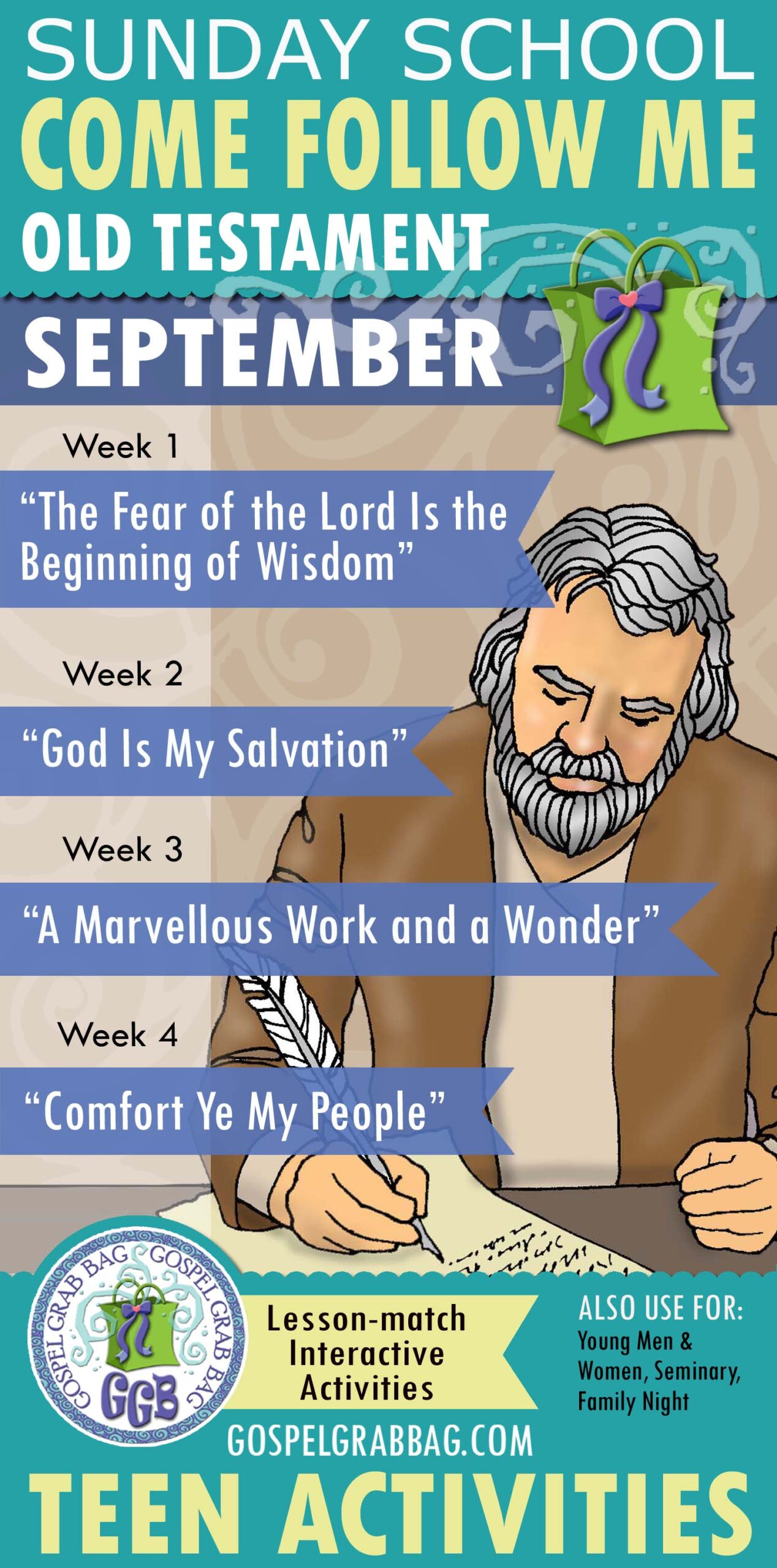 SUNDAY SCHOOL Lesson Activities Come Follow Me Old Testament September