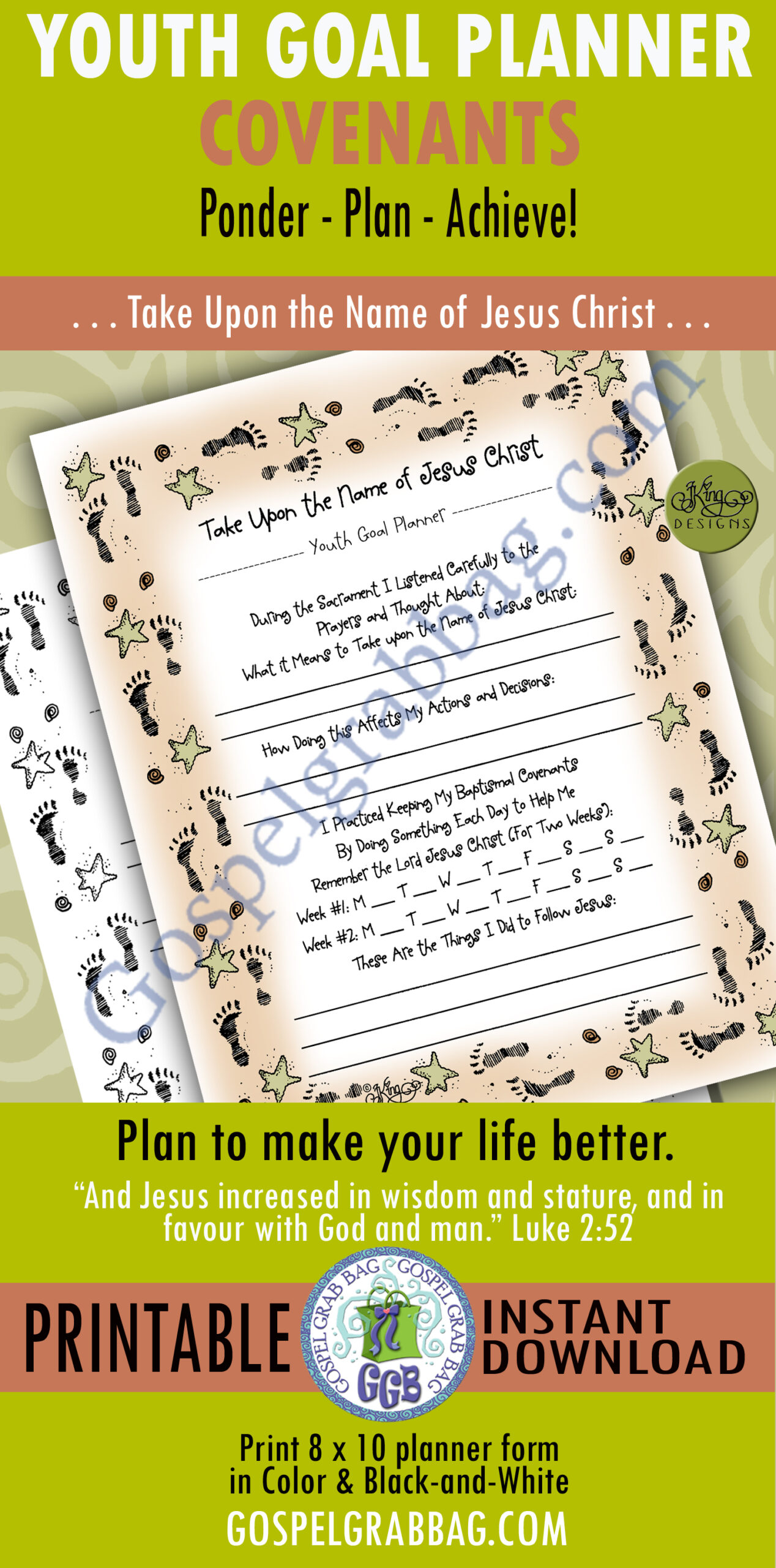 COVENANTS Planner "Take upon the Name of Jesus Christ"