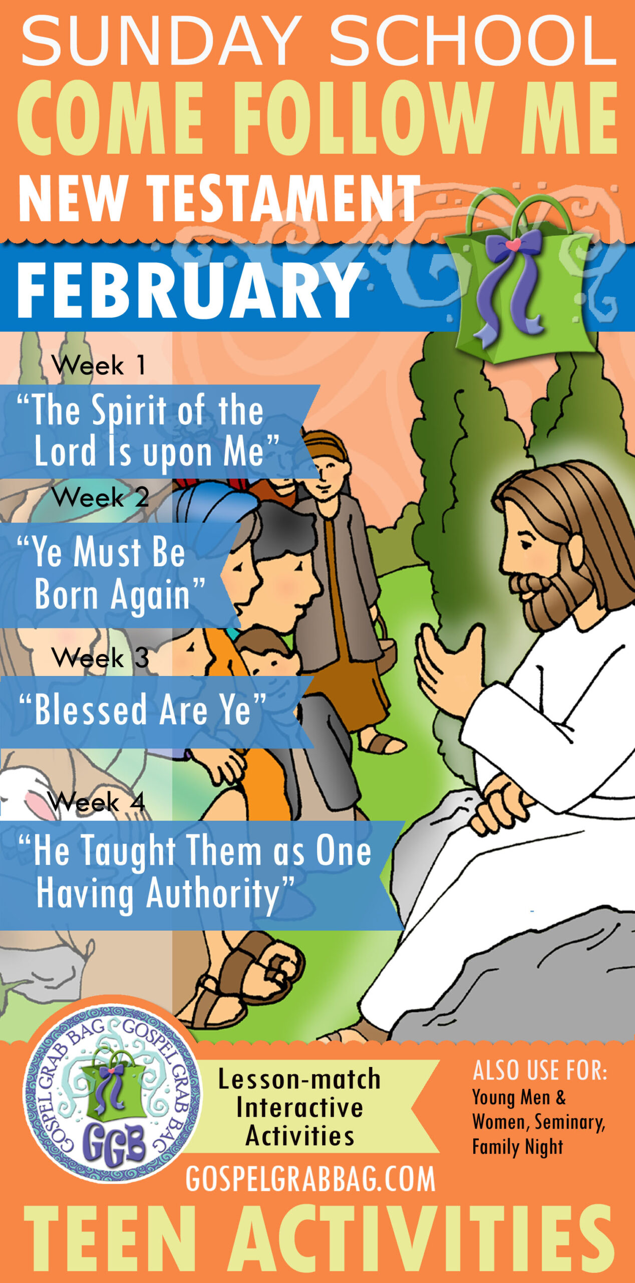 YOUTH SUNDAY SCHOOL CLASS February NEW TESTAMENT Lesson Activities