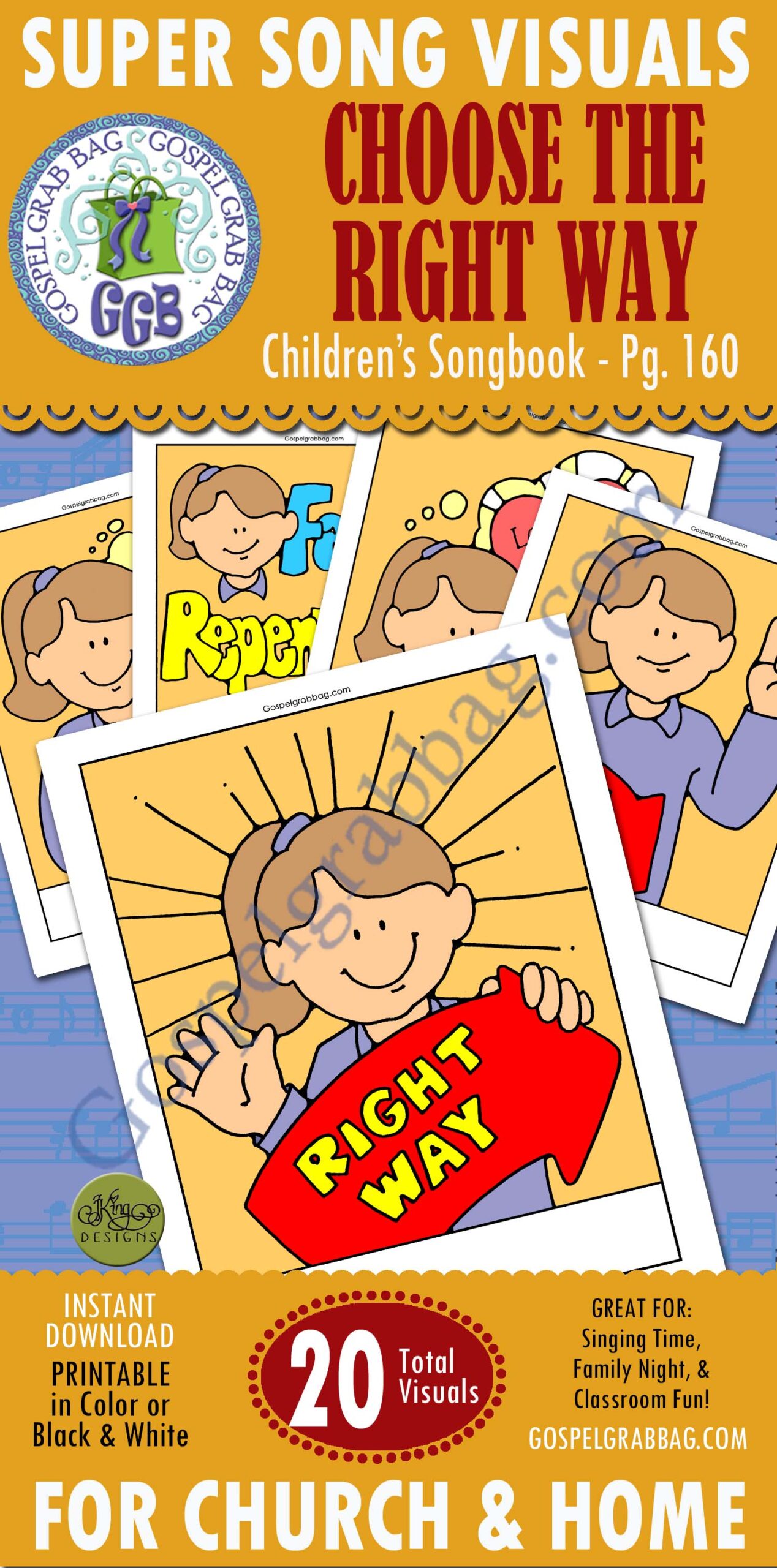 Choose the Right Way SONG VISUALS Children's Songbook p. 160