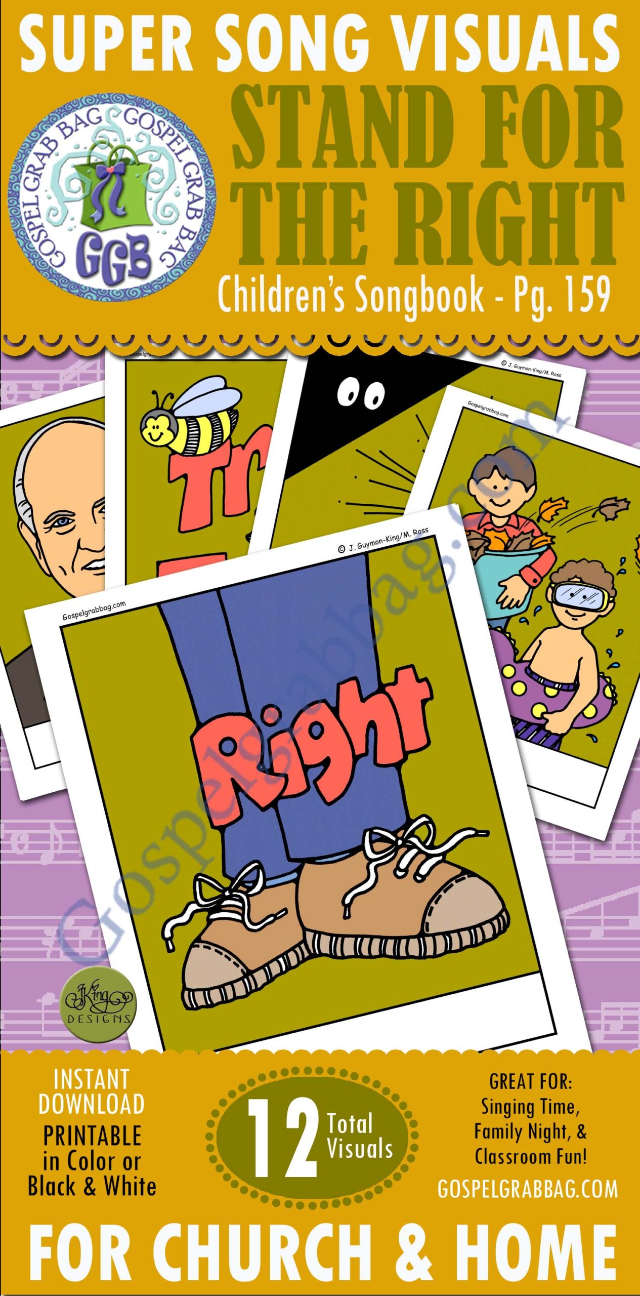 Stand for the Right SONG VISUALS Children's Songbook p. 159