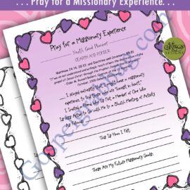 YOUTH GOAL PLANNER "Pray for a Missionary Experience"