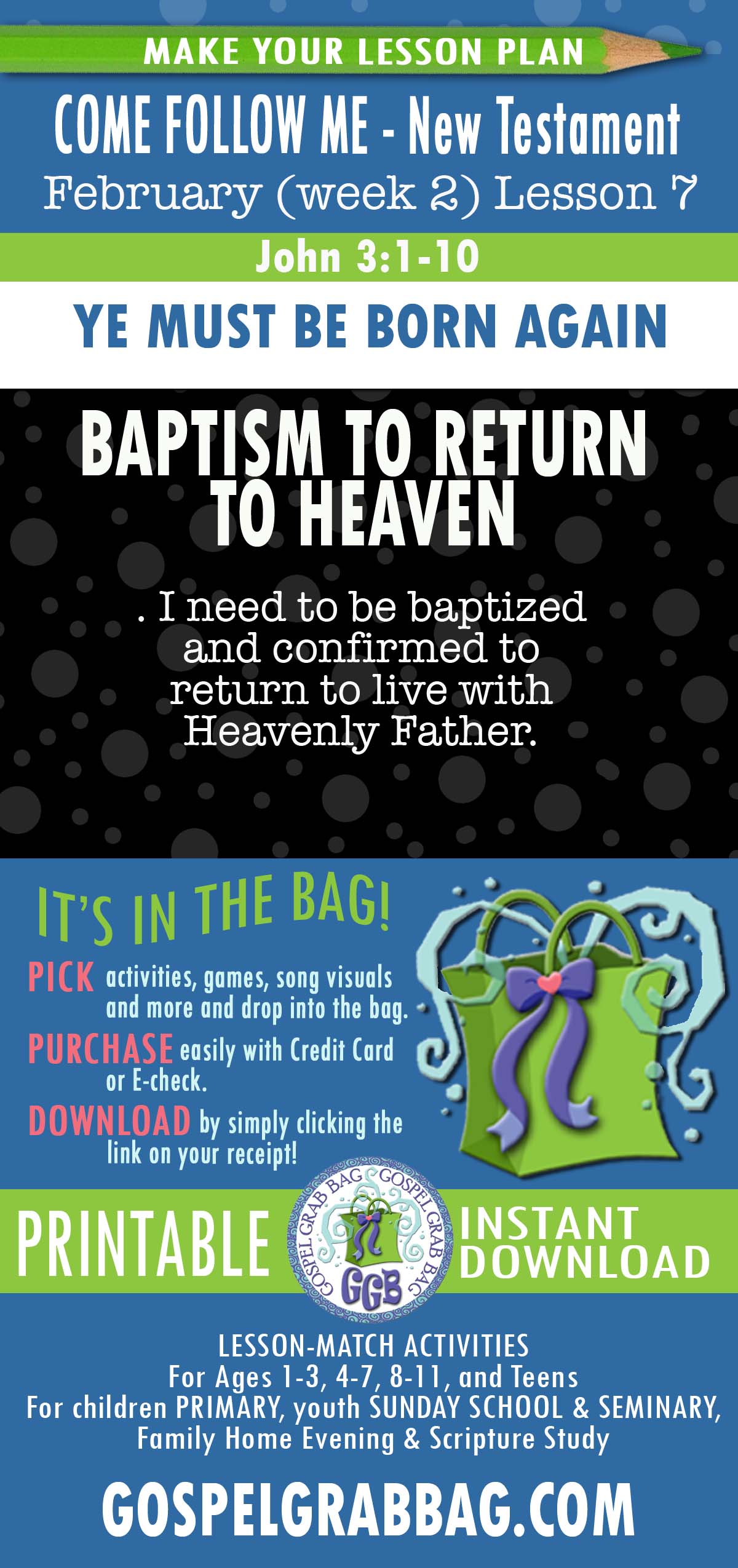 "Ye Must Be Born Again" LESSON ACTIVITIES 