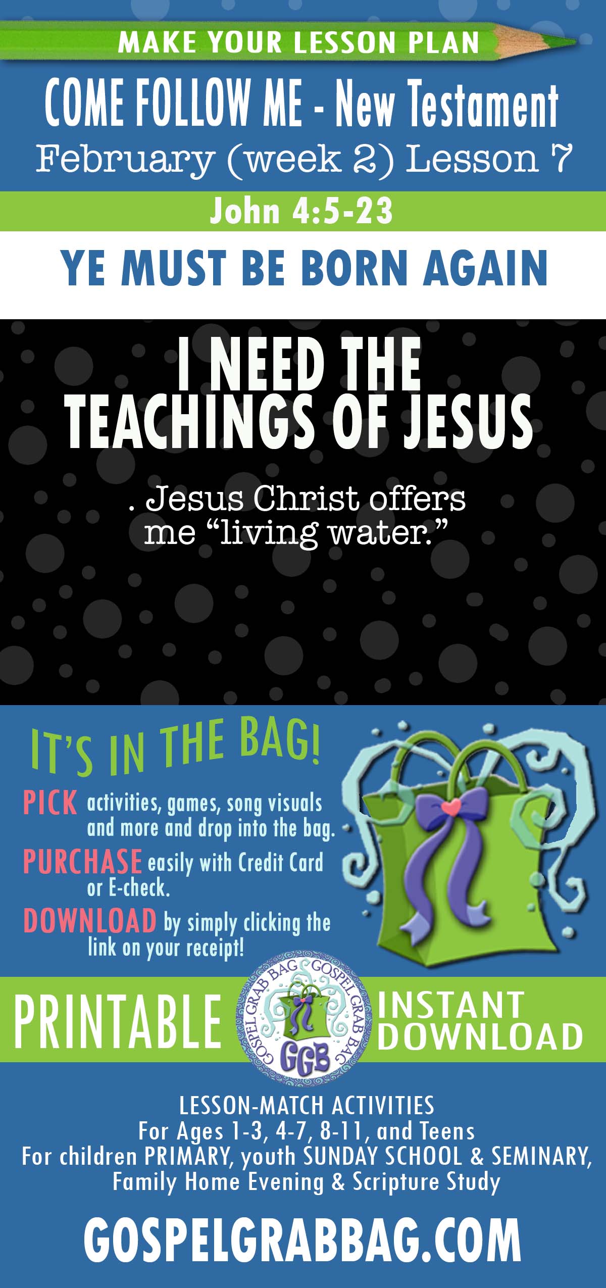 "Ye Must Be Born Again" LESSON ACTIVITIES 