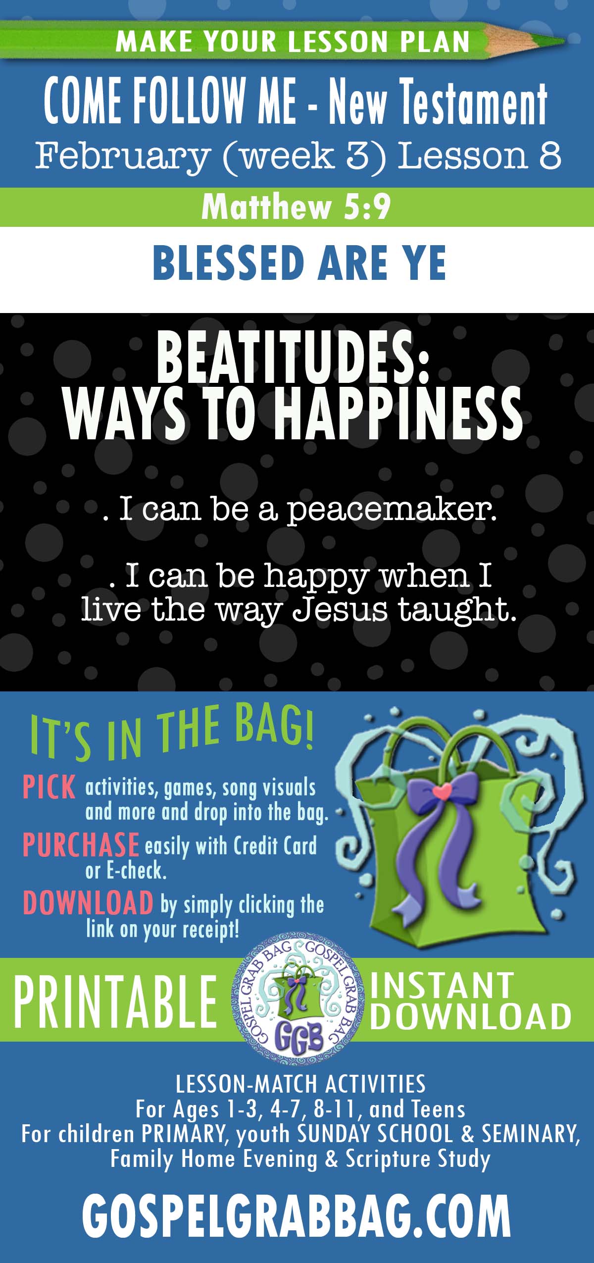 "Blessed Are Ye" LESSON ACTIVITIES 