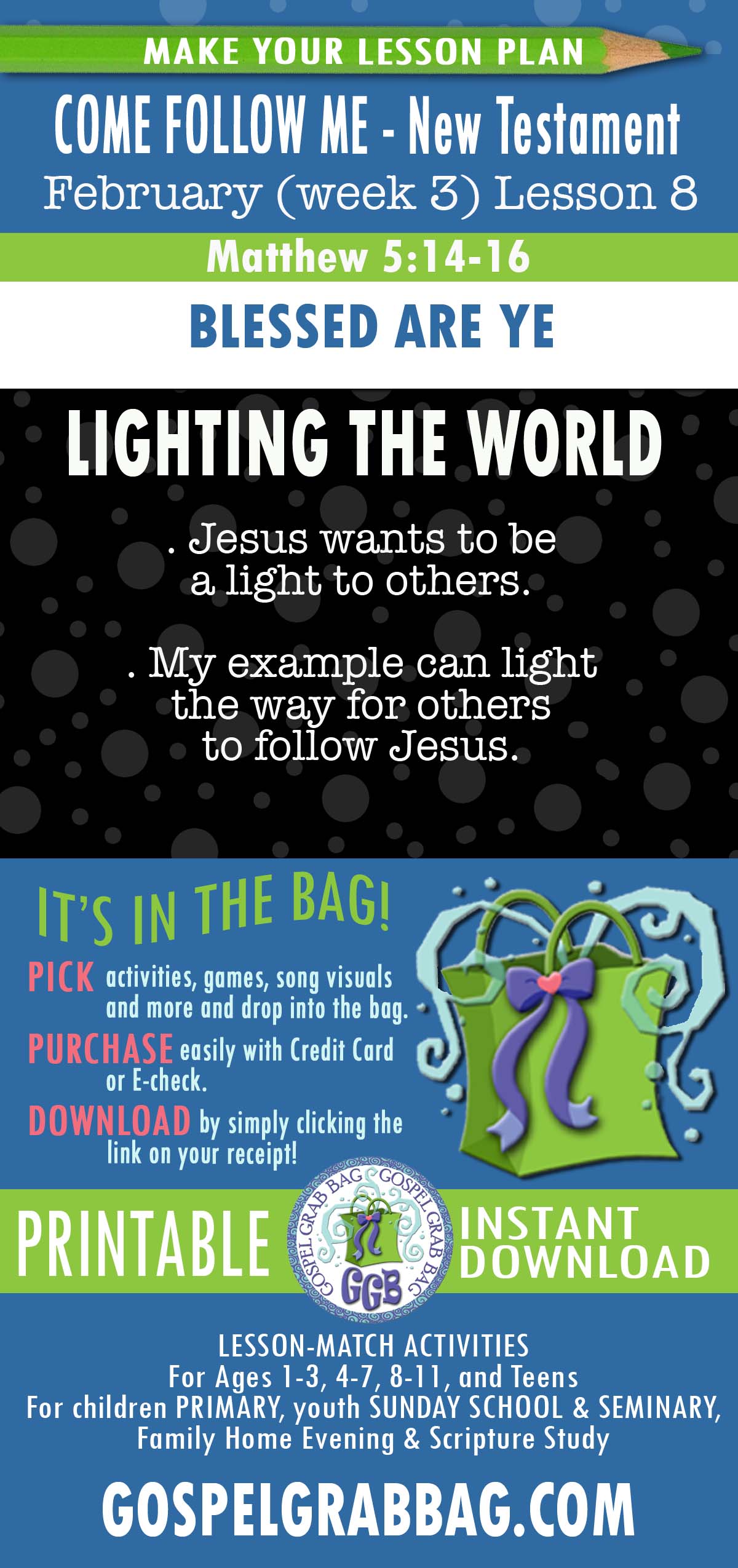 "Blessed Are Ye" LESSON ACTIVITIES 