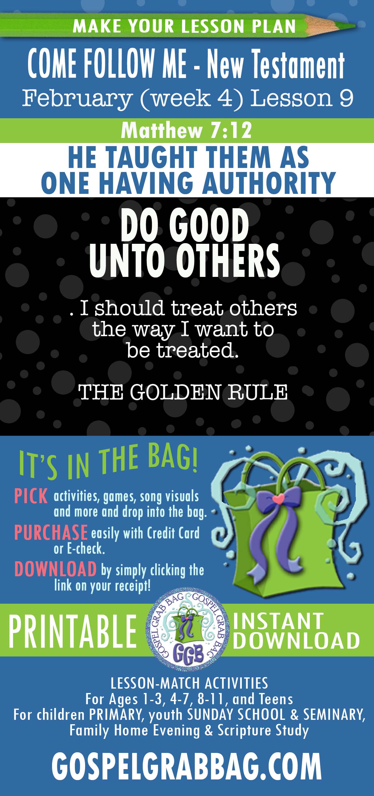 "He Taught Them as One Having Authority" LESSON ACTIVITIES